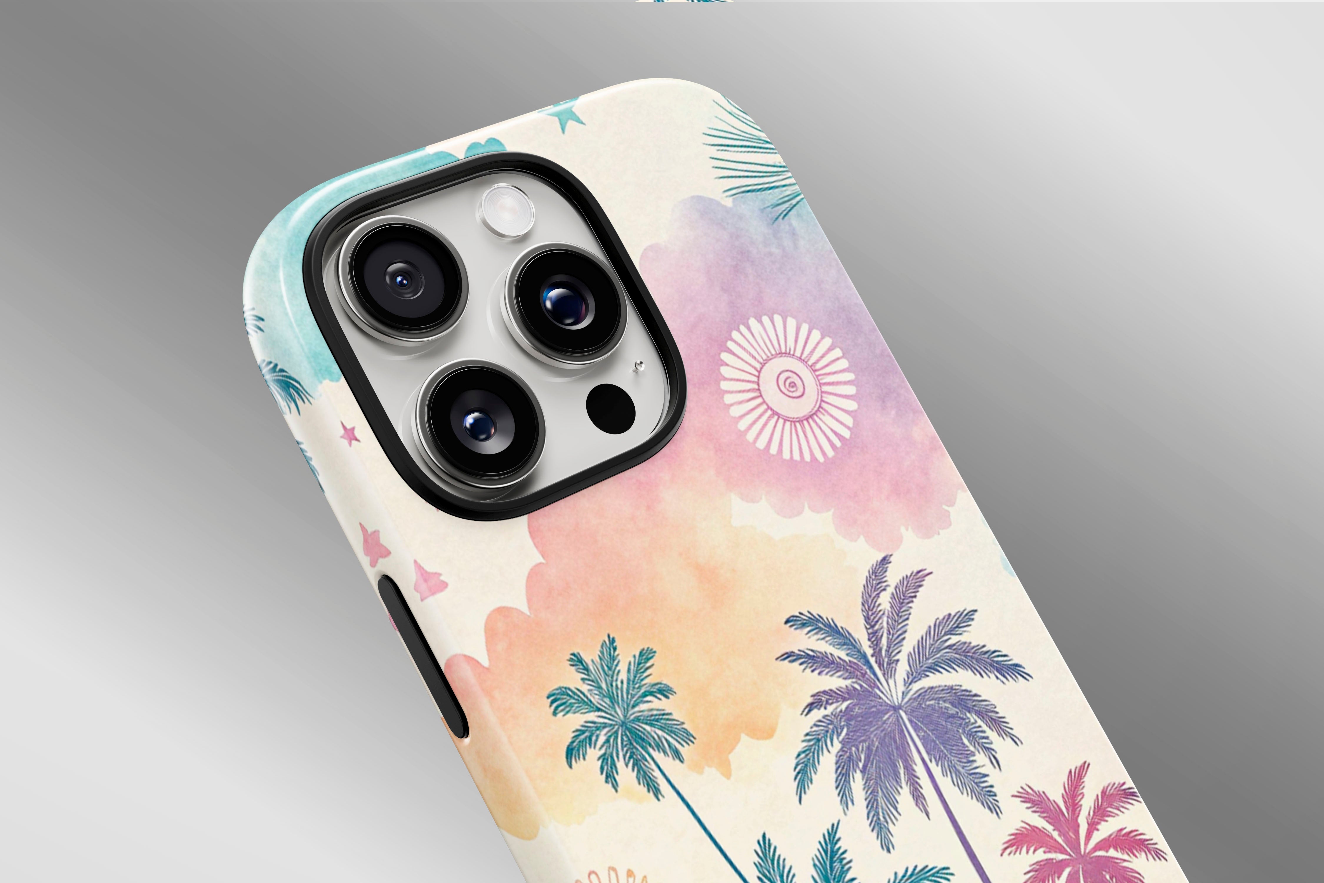 A close up image of a phone case featuring our Abstract Palm design