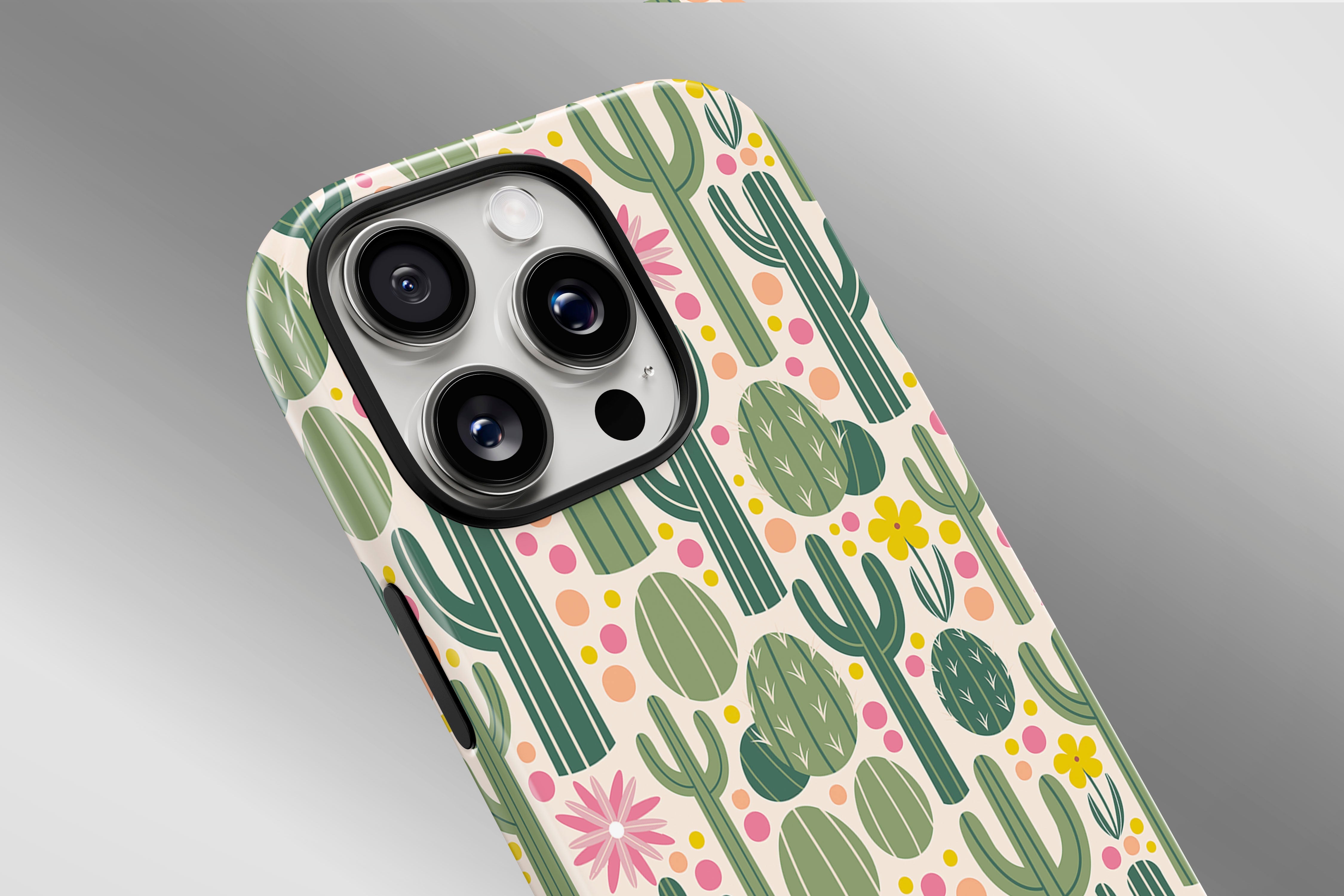 A close up image of a phone case featuring our Cactus Jack design