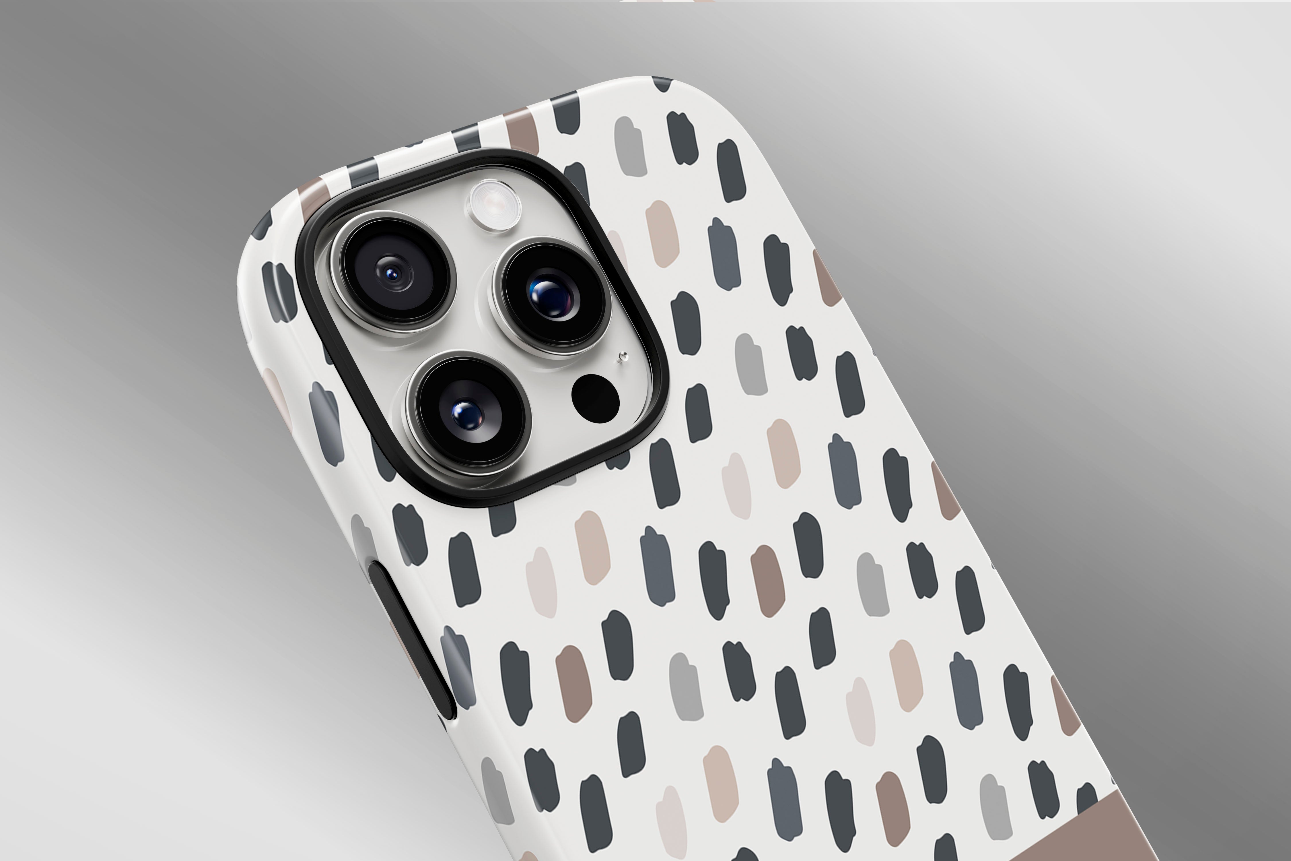 A close up image of a phone case featuring our Choco Latte design