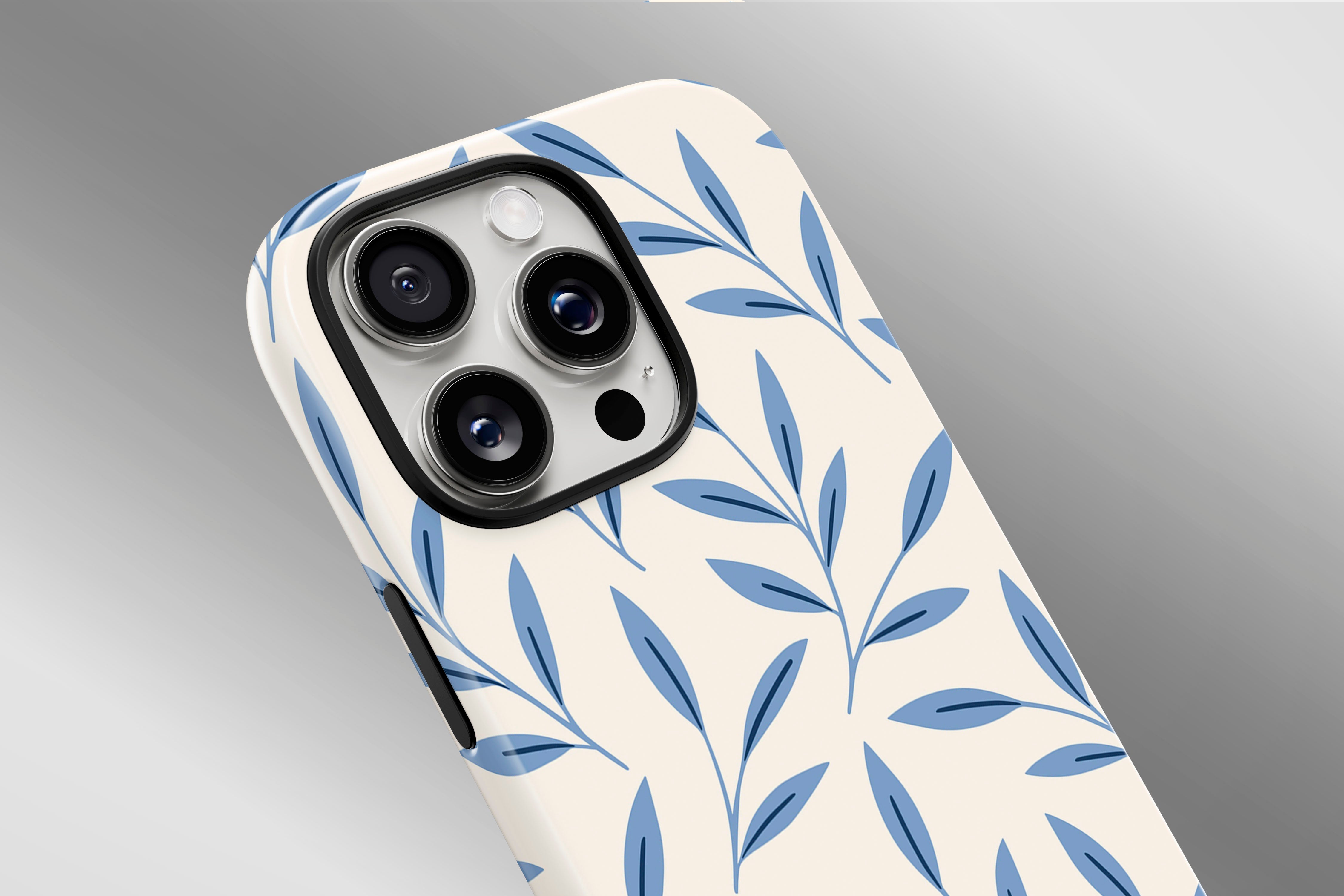 A close up image of a phone case featuring our Cool Leaf design
