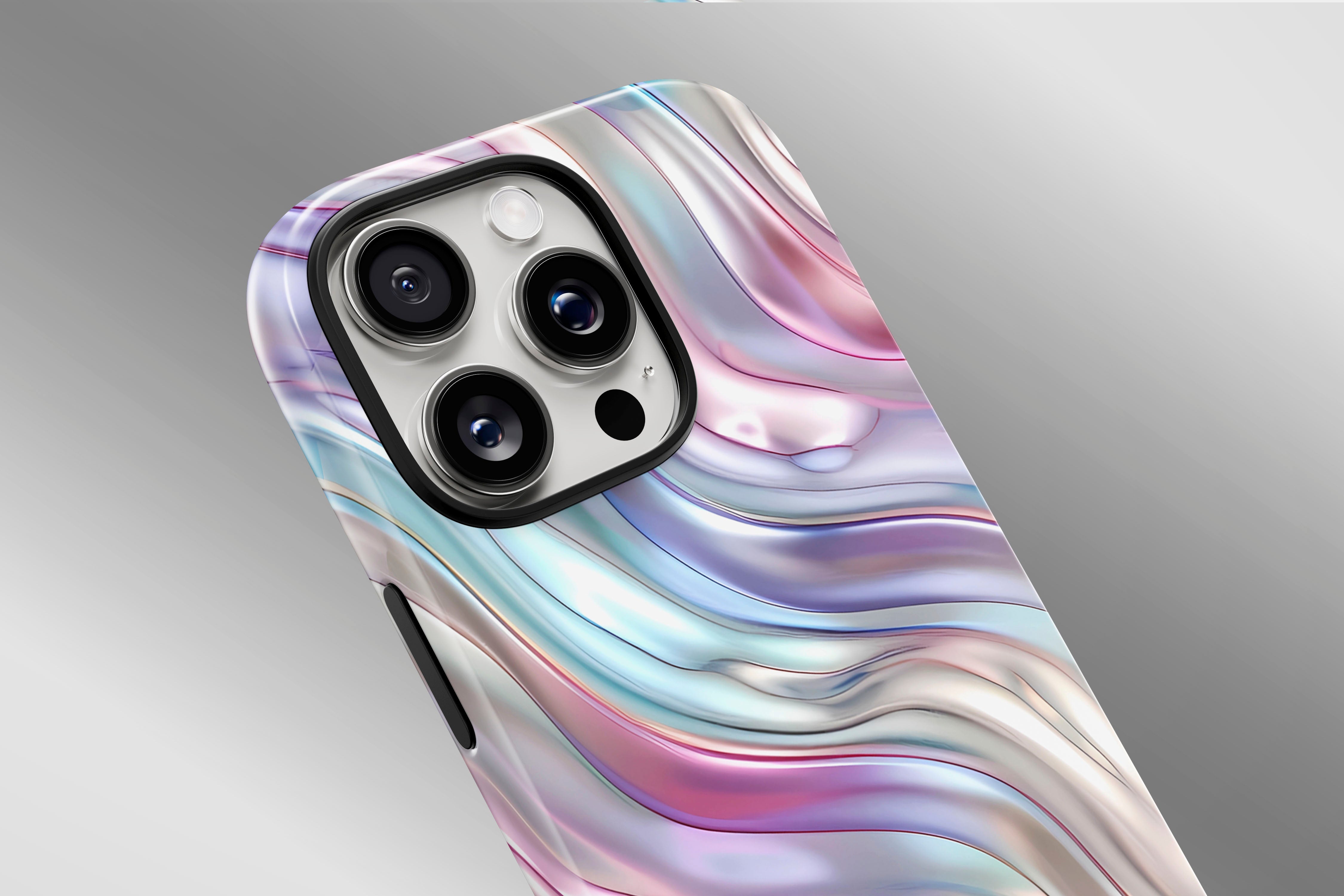 A close up image of a phone case featuring our Dreamy Weaver design