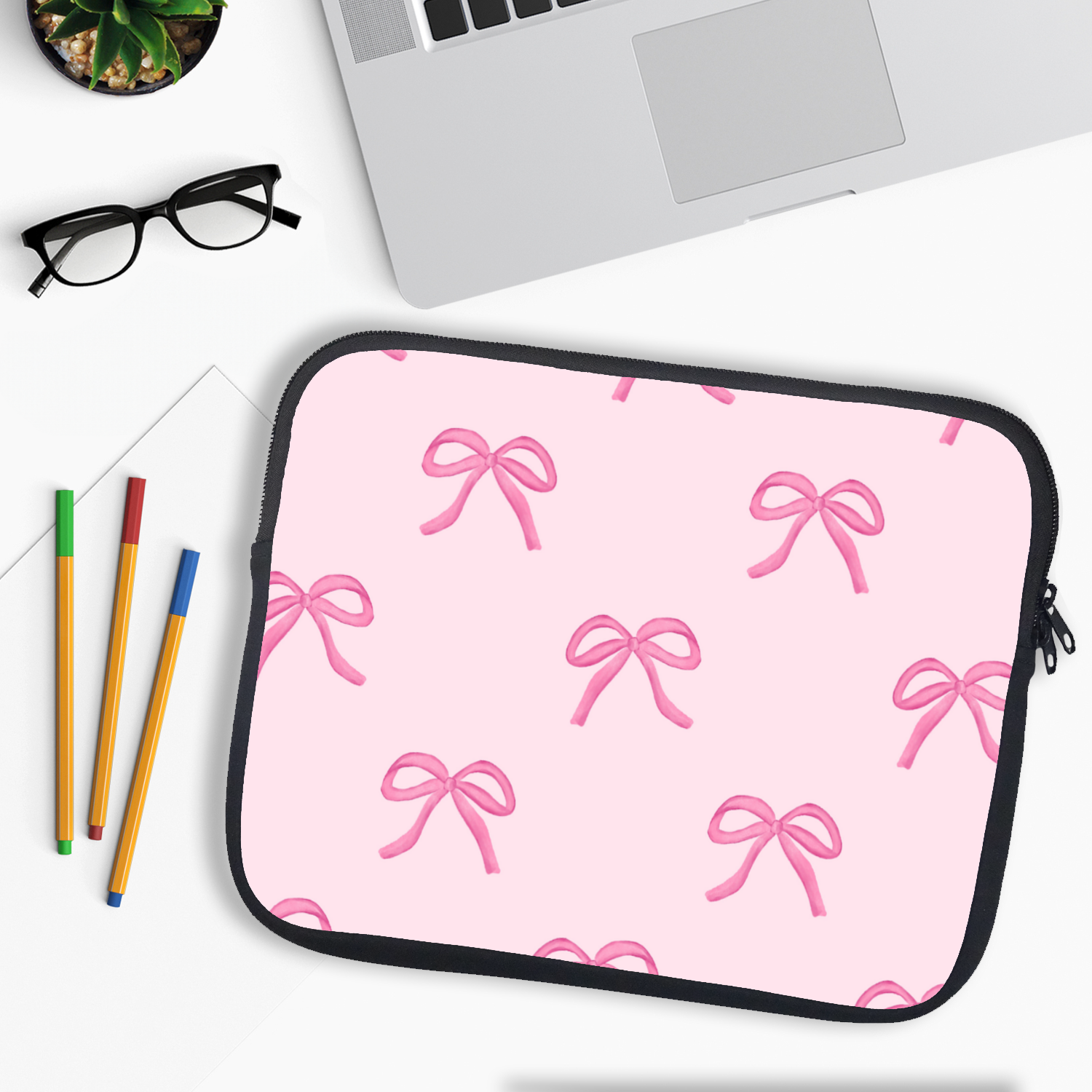 Pink Bows Laptop Sleeve