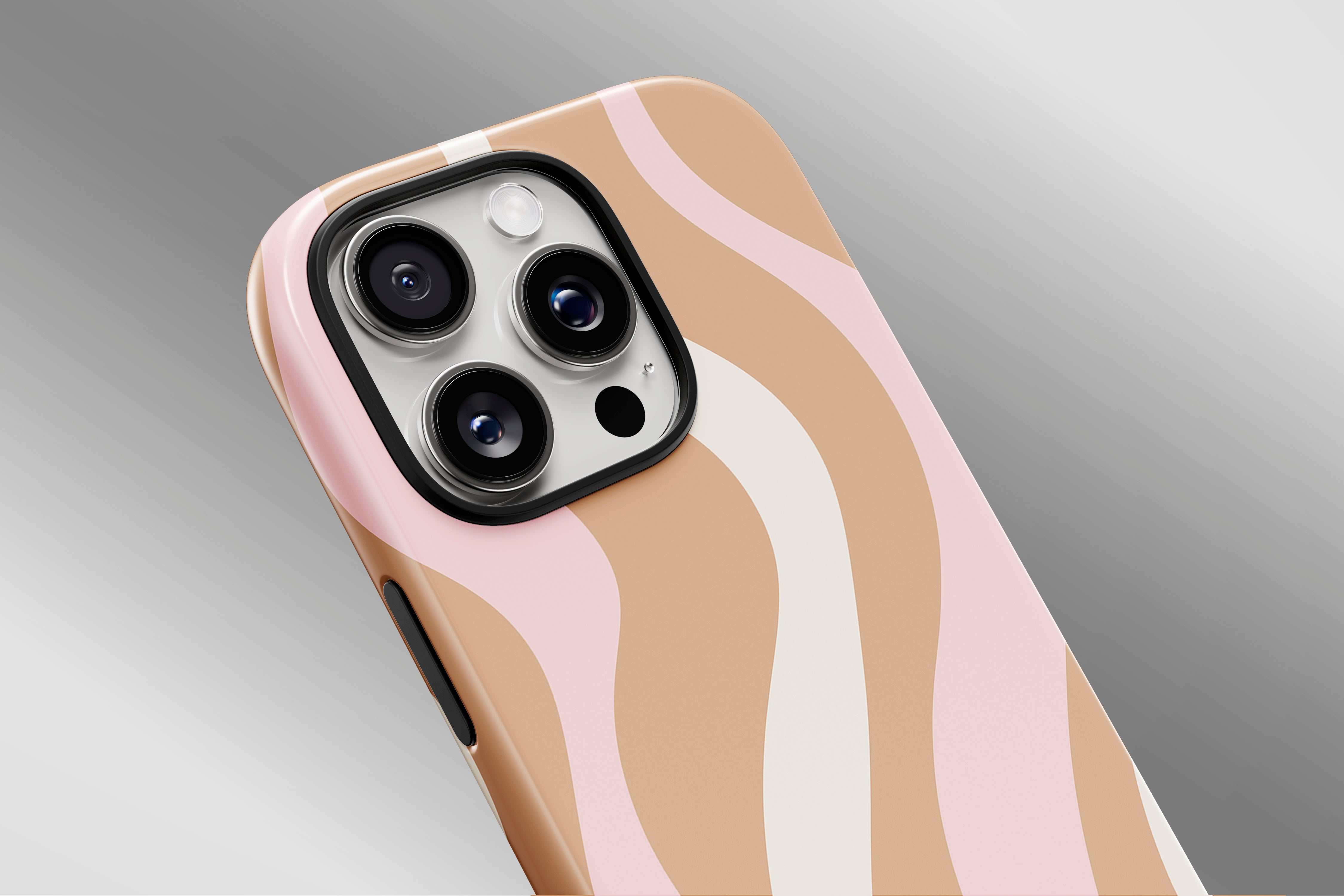 A close up image of a phone case featuring our Neopolitan design