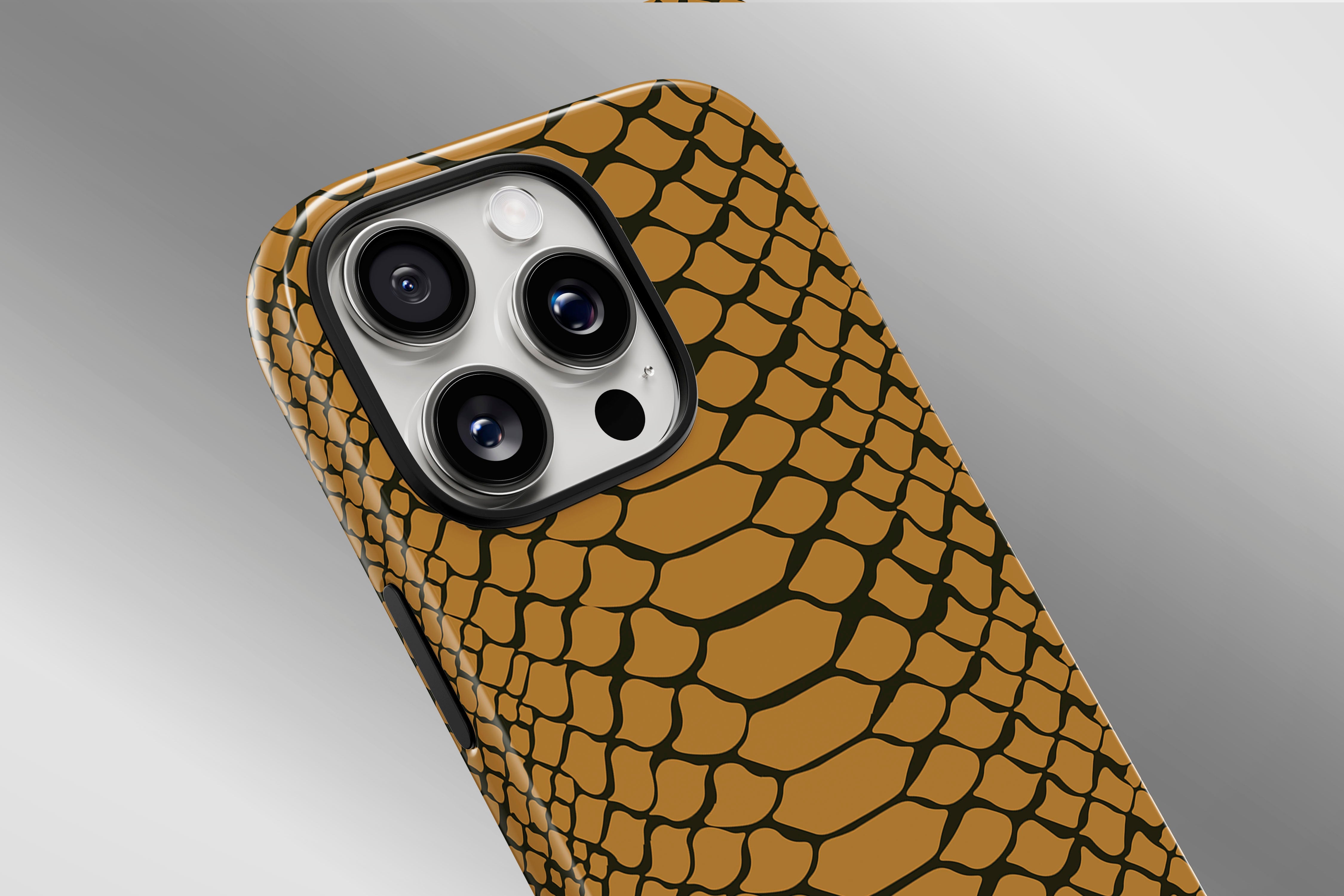 A close up image of a phone case featuring our Scaled Up design