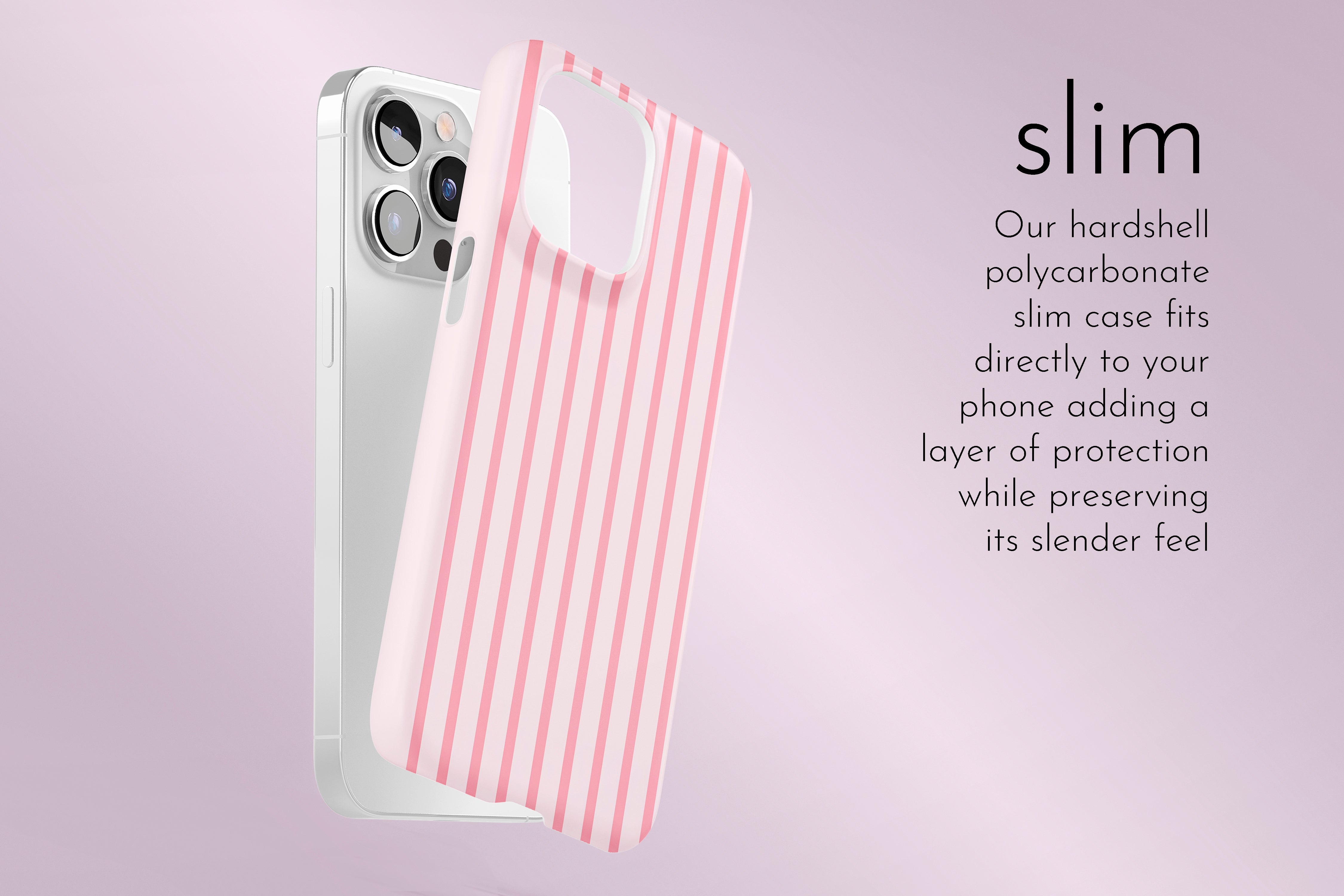 A graphic illustration of our Sleepover design describing the main features of our slim type phone case