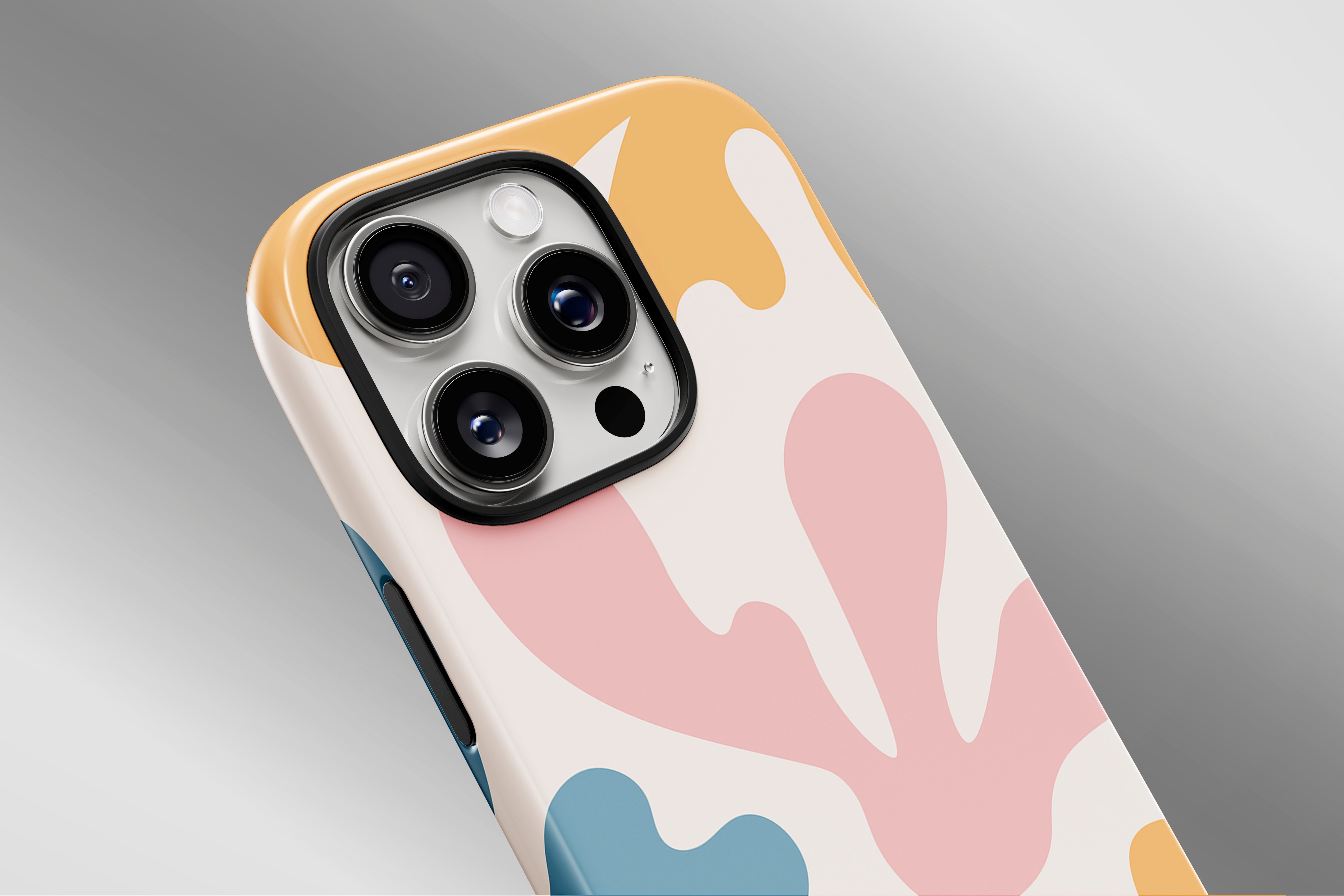 A close up image of a phone case featuring our Splash Of Colour design