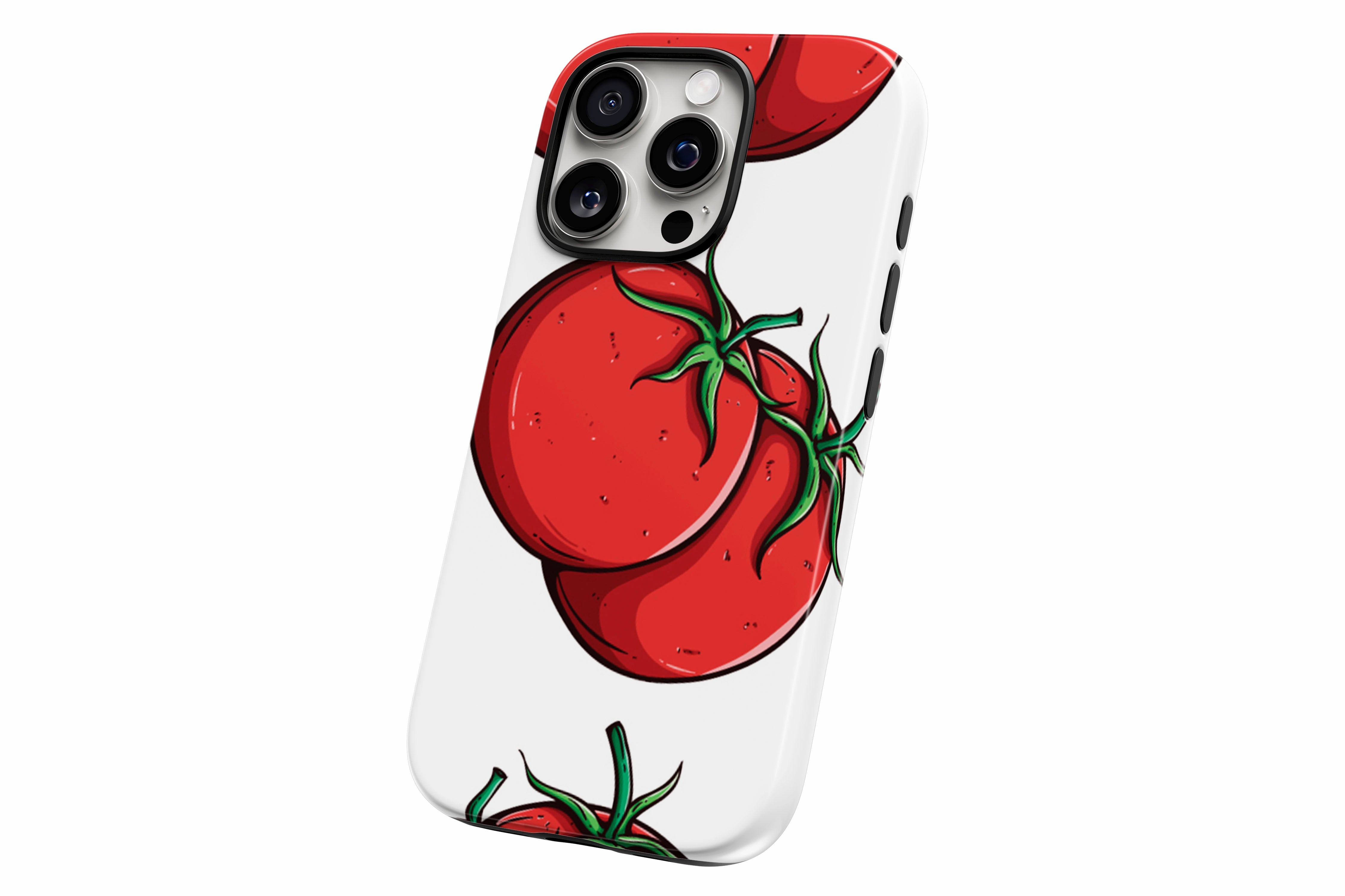 Another product image featuring our Tomatoes design showing the product from a slight side angle on a white background