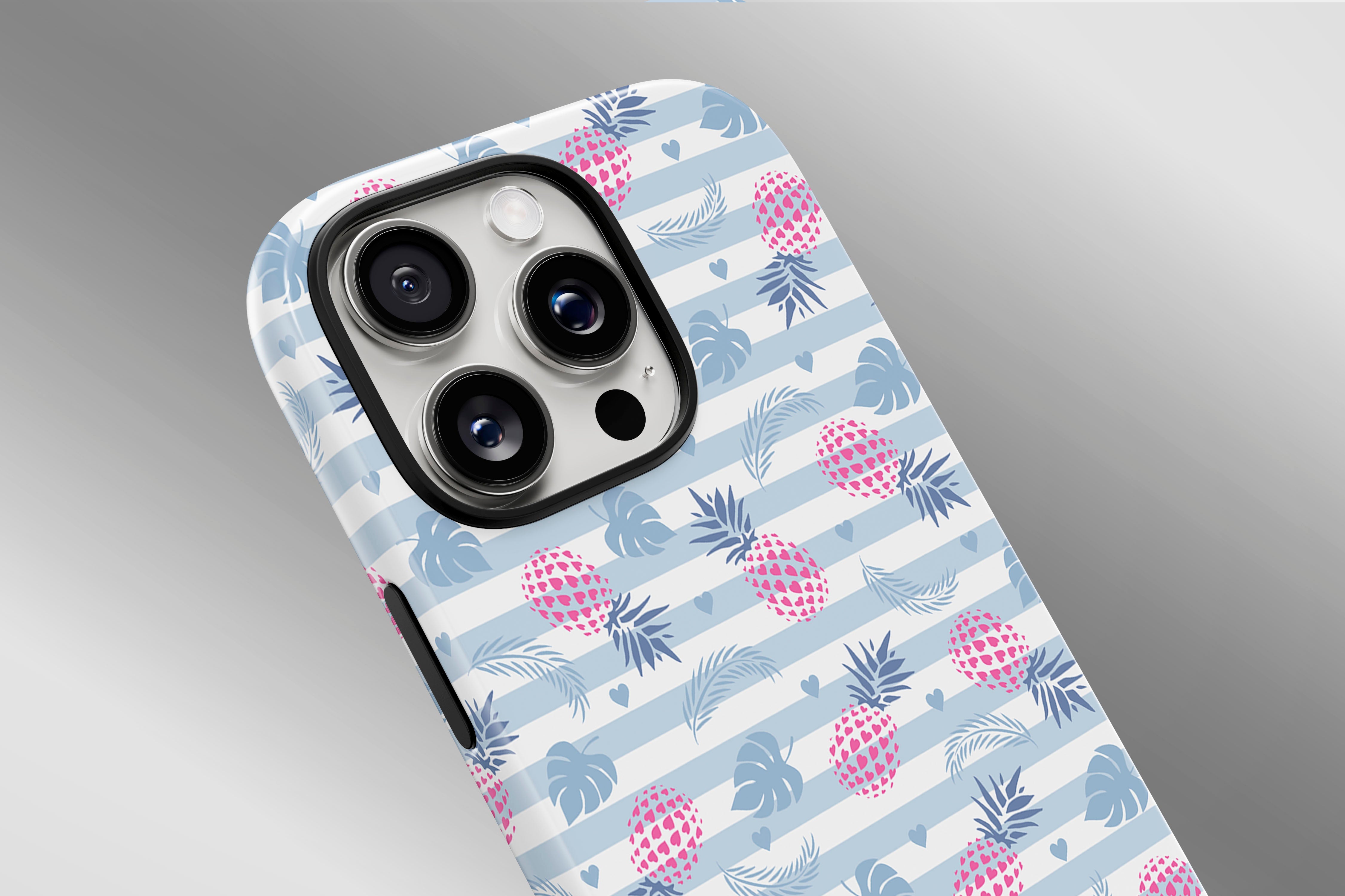 A close up image of a phone case featuring our Tropical Taste design