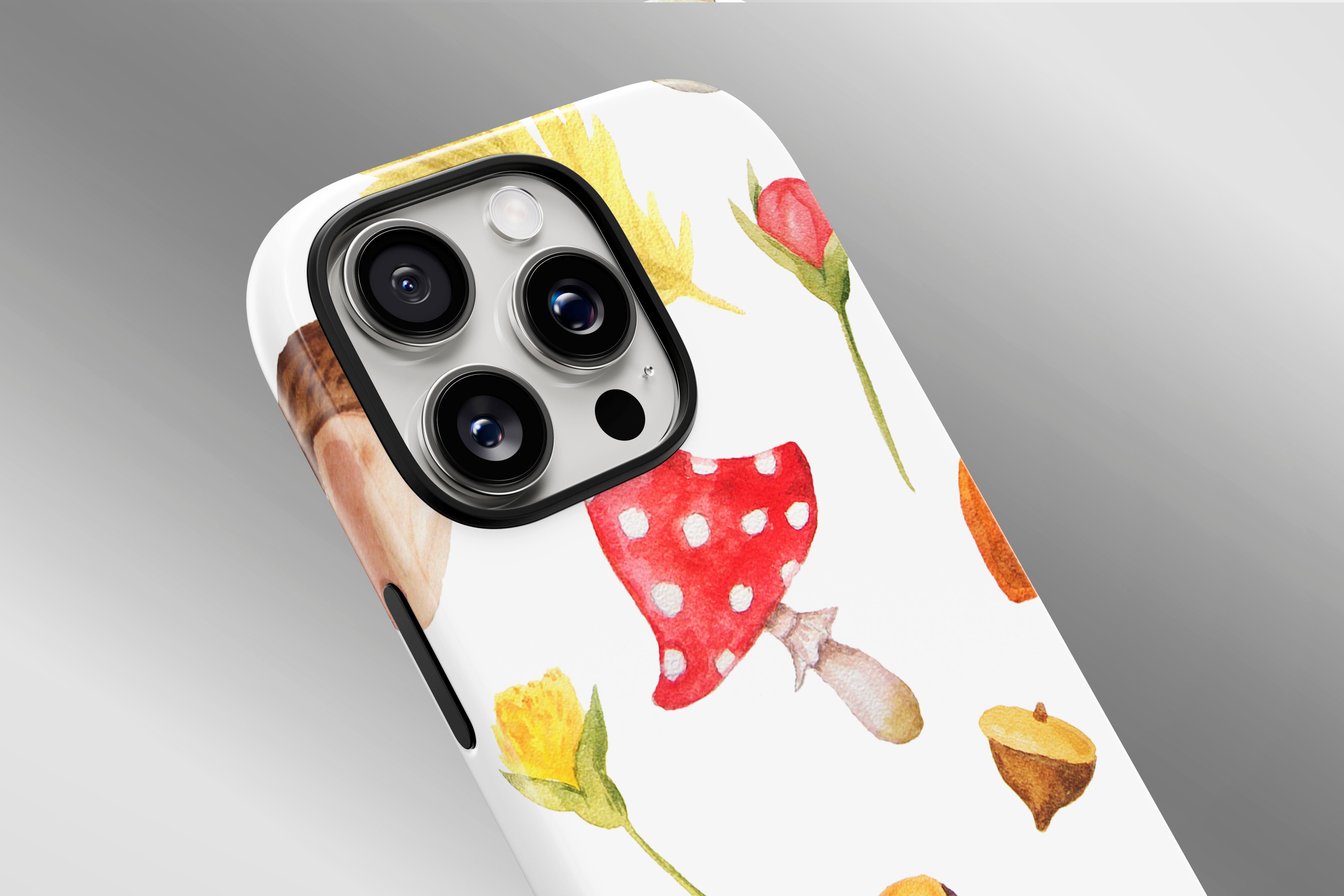 A close up image of a phone case featuring our Watercolour Autumn design