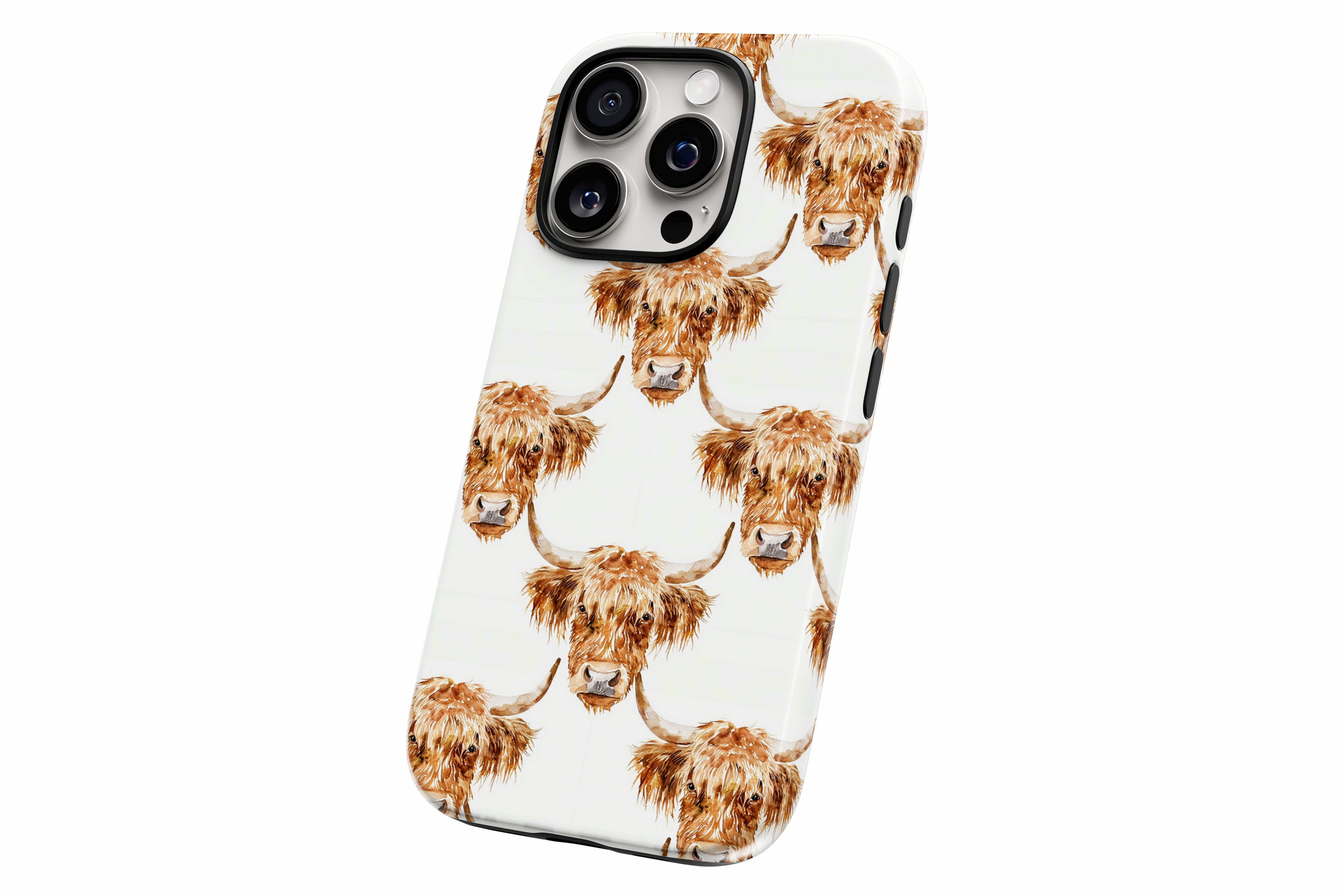 Another product image featuring our Highland Cow design showing the product from a slight side angle on a white background