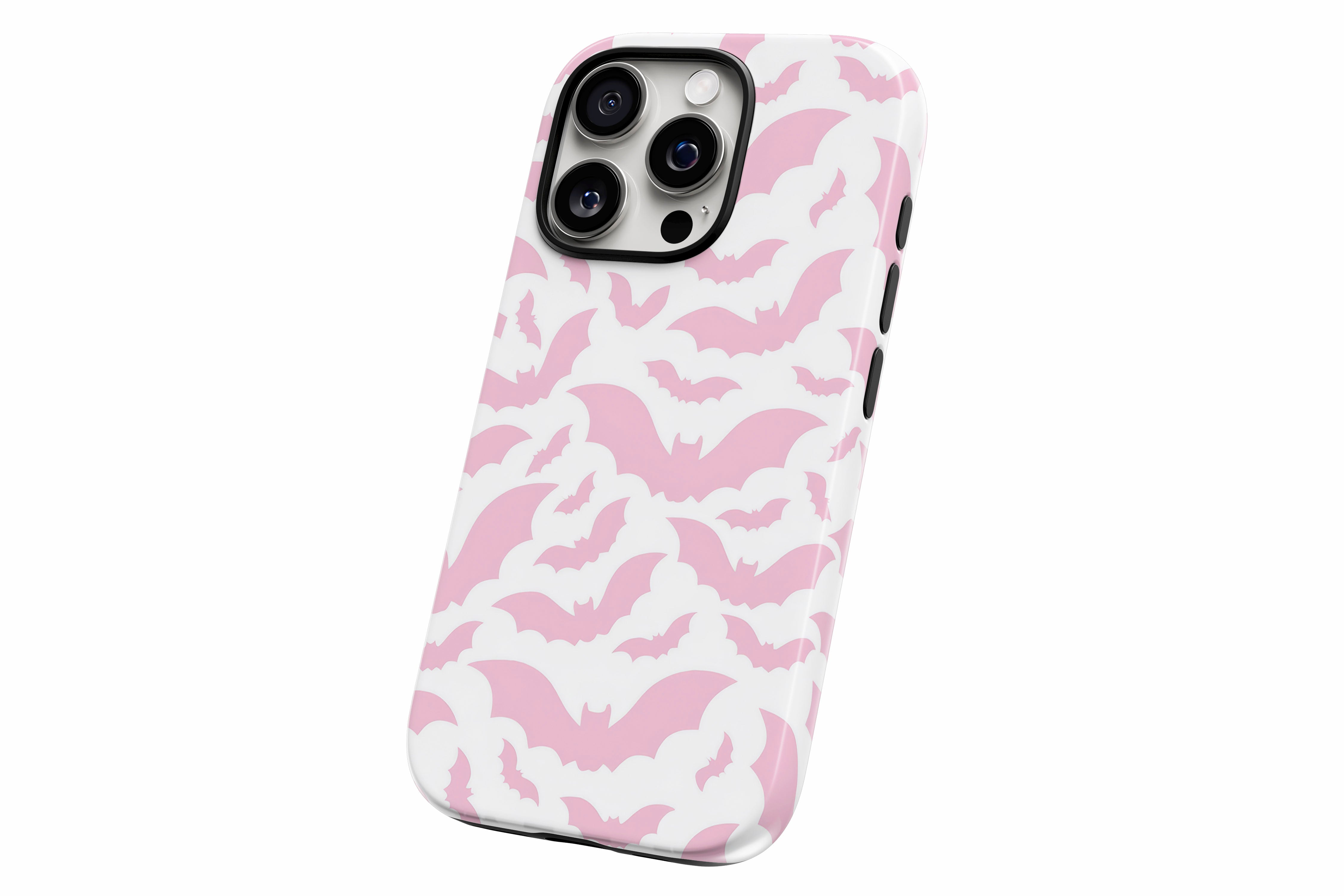 Another product image featuring our Pink Bats design showing the product from a slight side angle on a white background