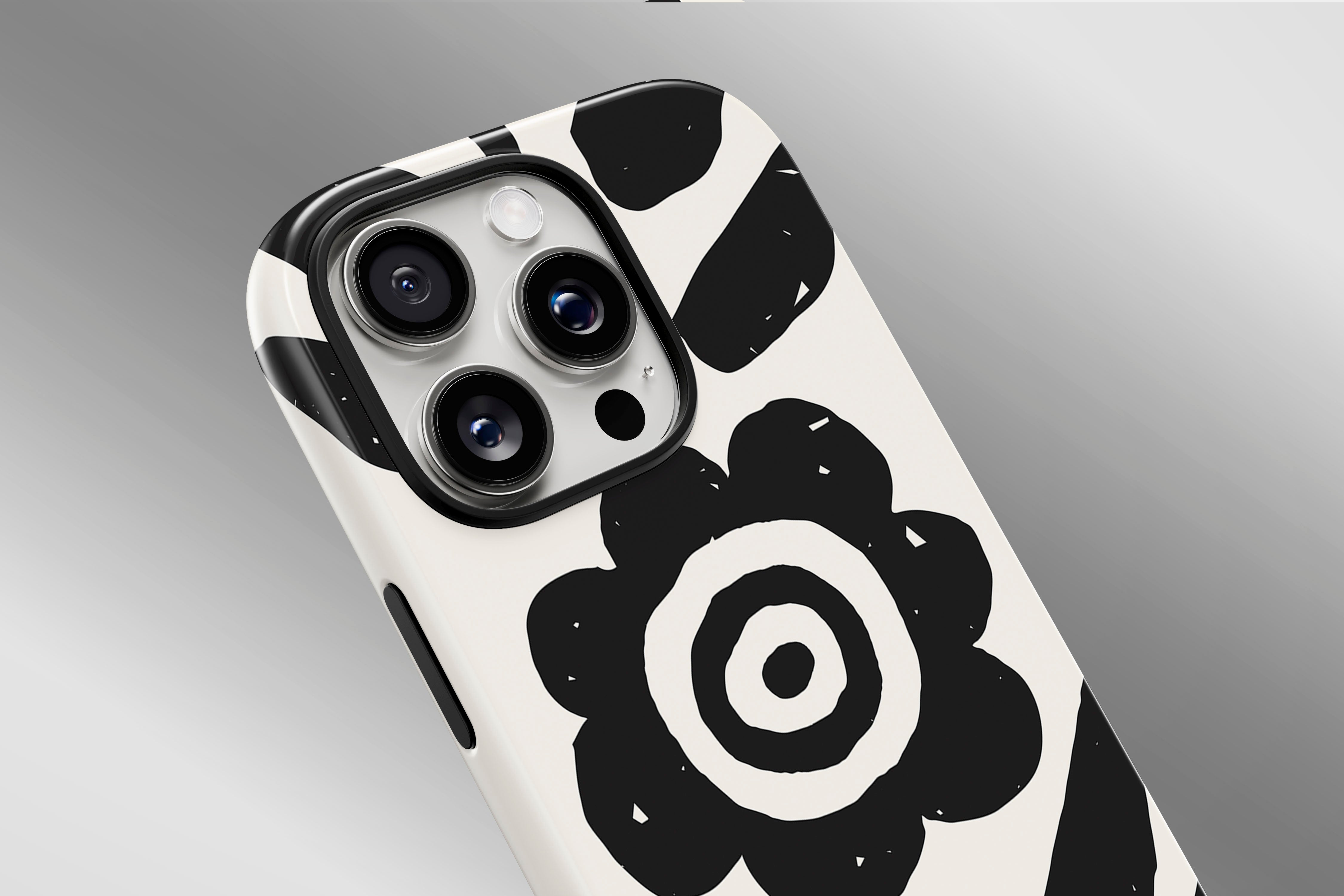 A close up image of a phone case featuring our Abstract Flower  design