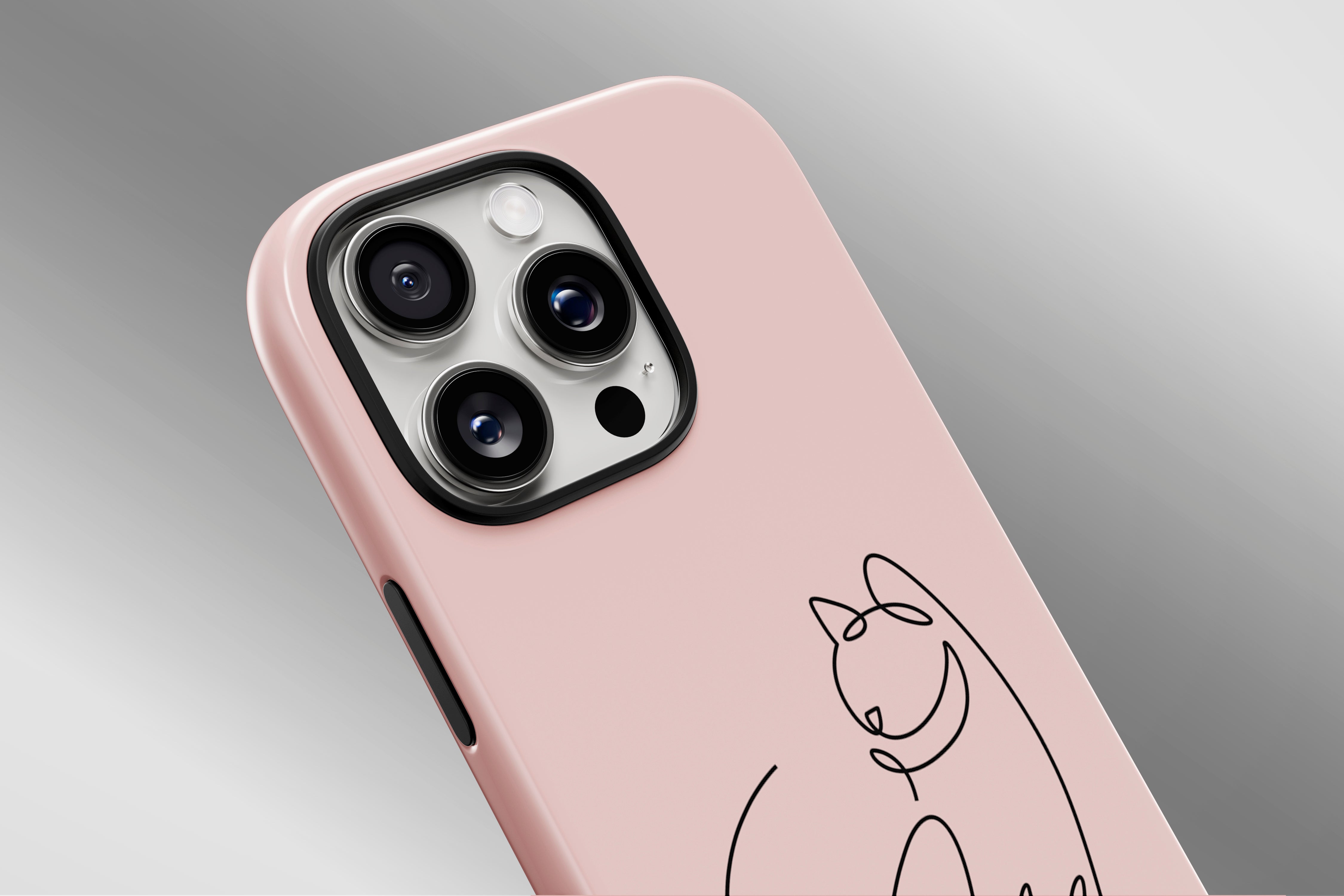 A close up image of a phone case featuring our Artful Cat  design