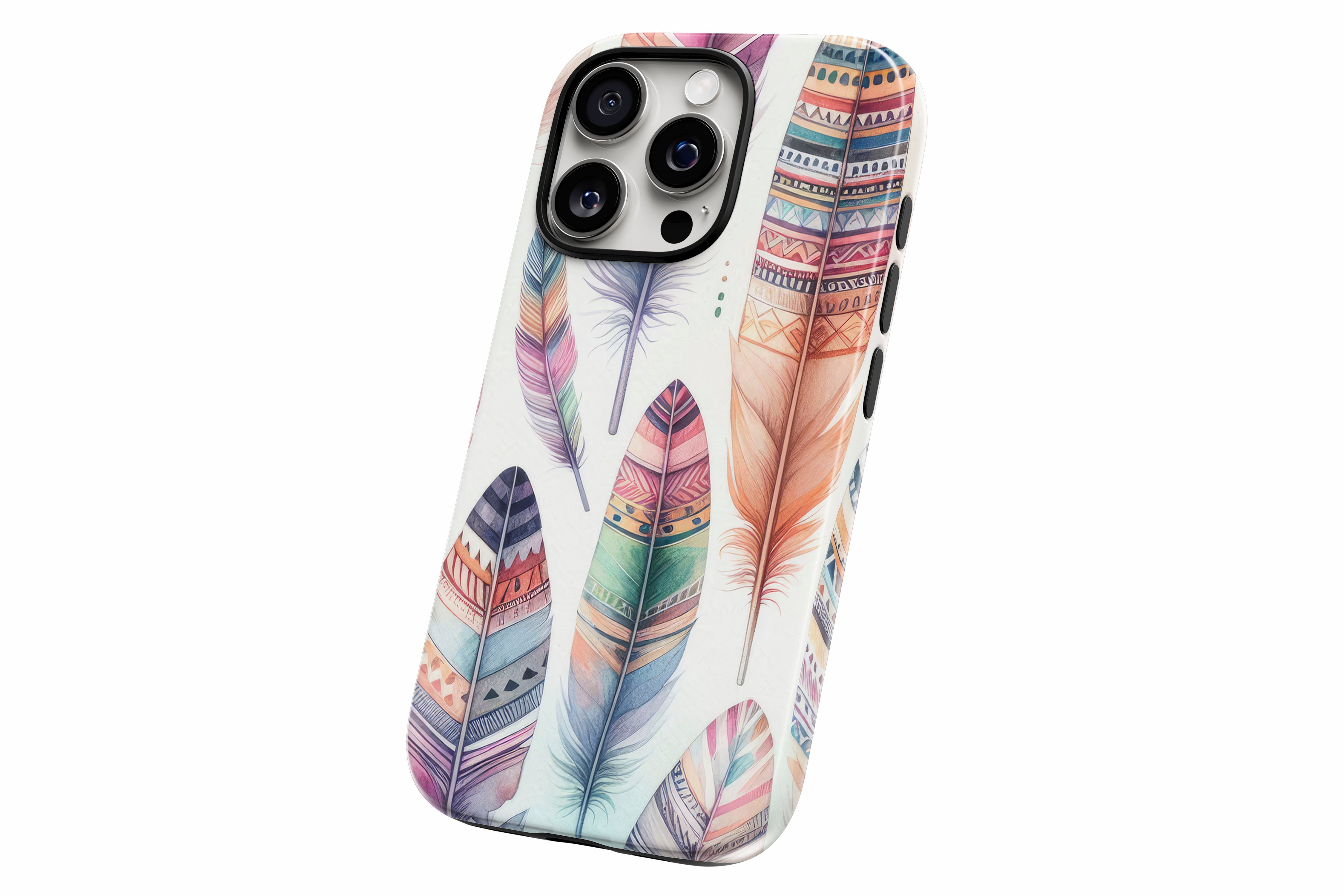 Another product image featuring our Big Feather design showing the product from a slight side angle on a white background