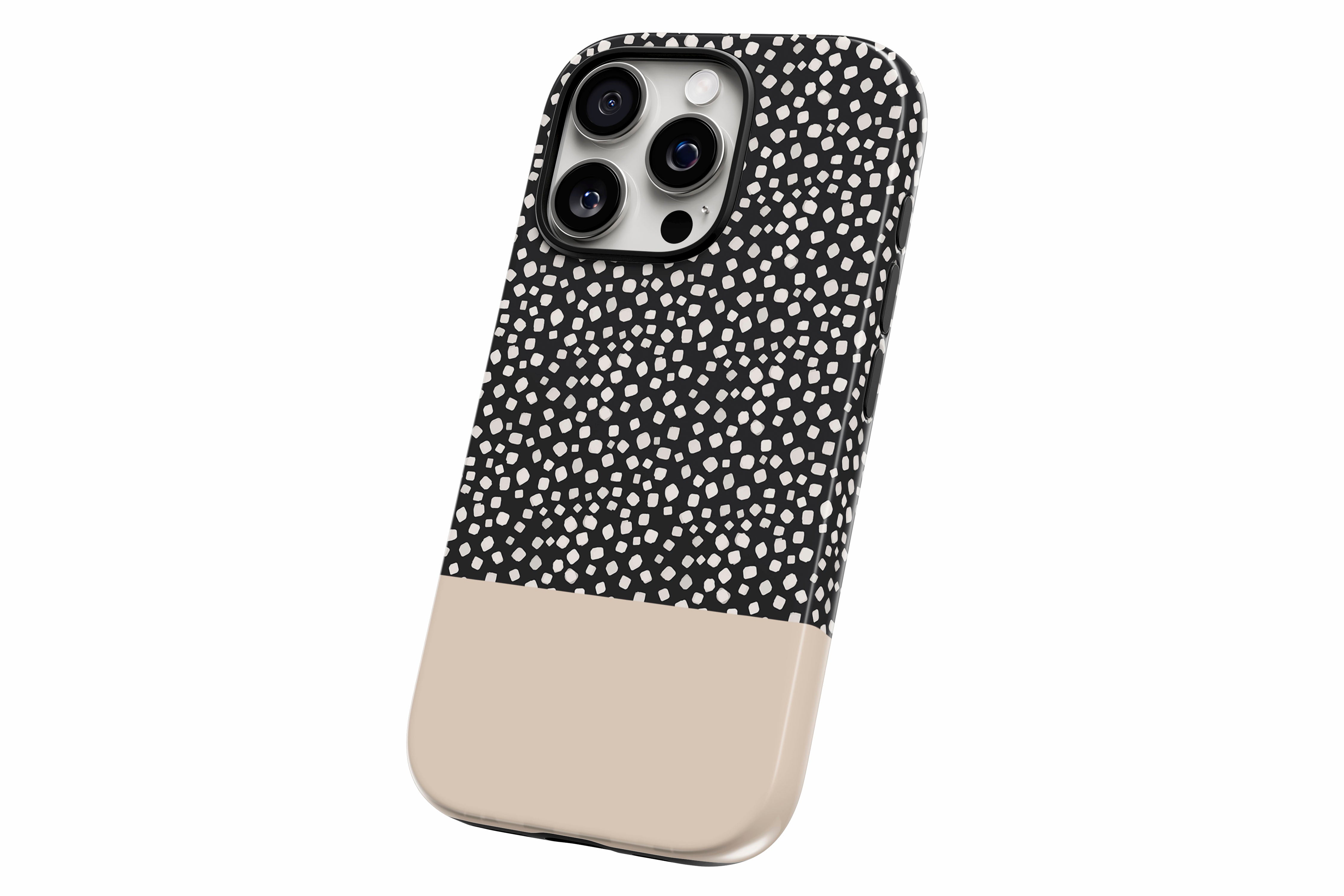 Another product image featuring our Black Spots design showing the product from a slight side angle on a white background