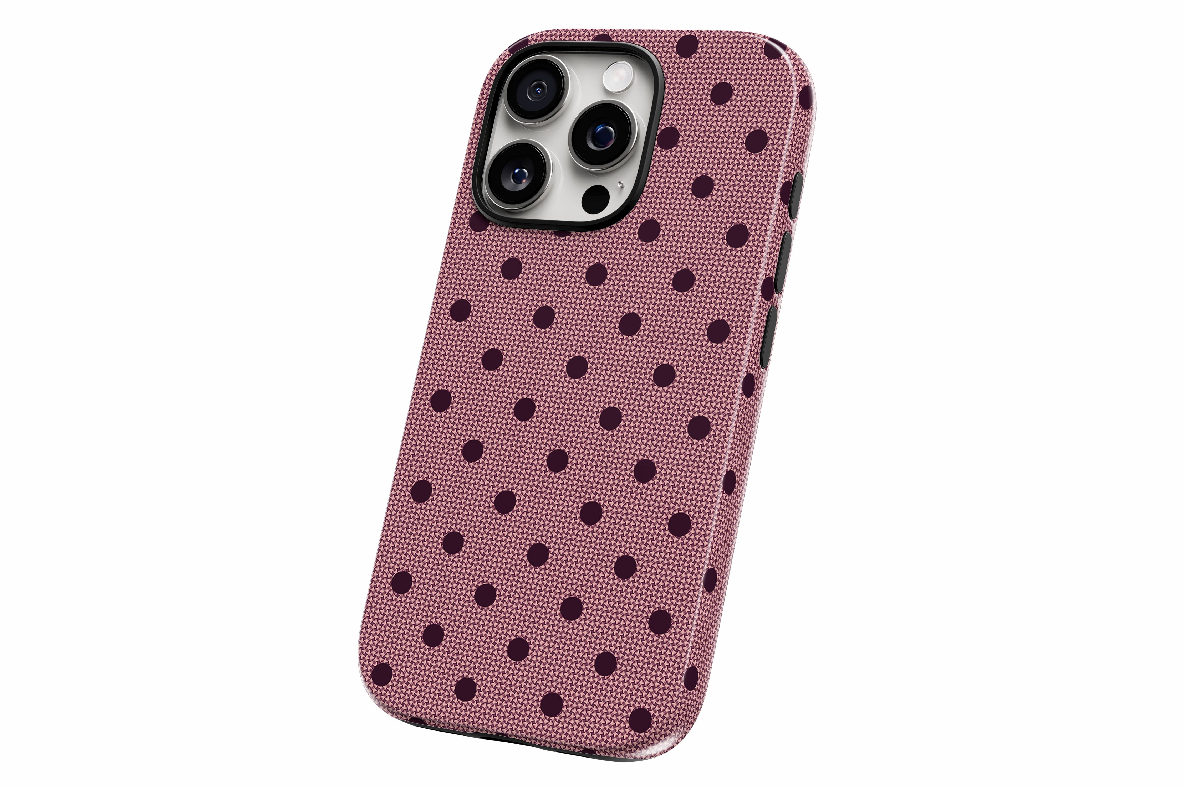 Another product image featuring our Burgundy Spot design showing the product from a slight side angle on a white background