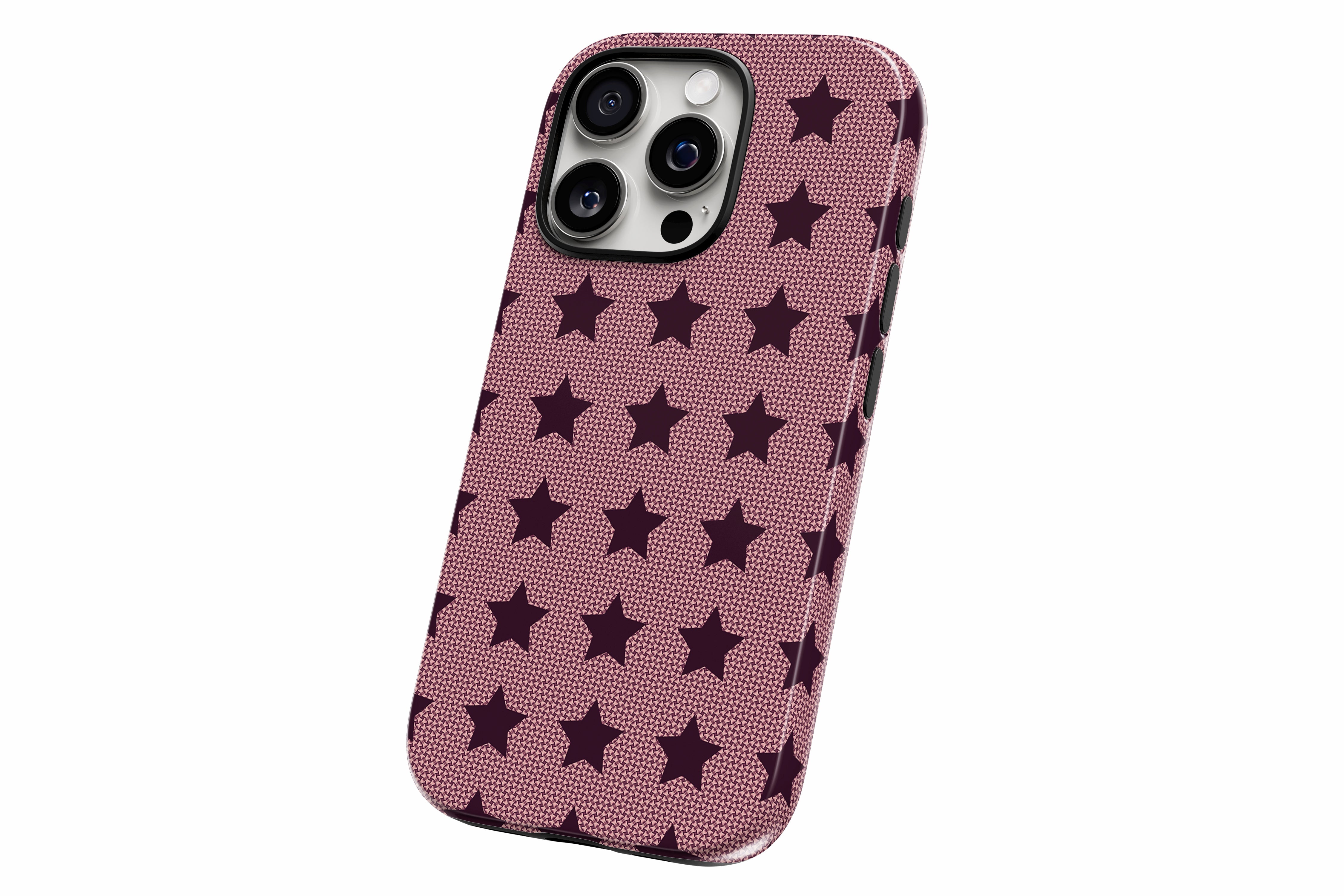 Another product image featuring our Burgundy Stars design showing the product from a slight side angle on a white background