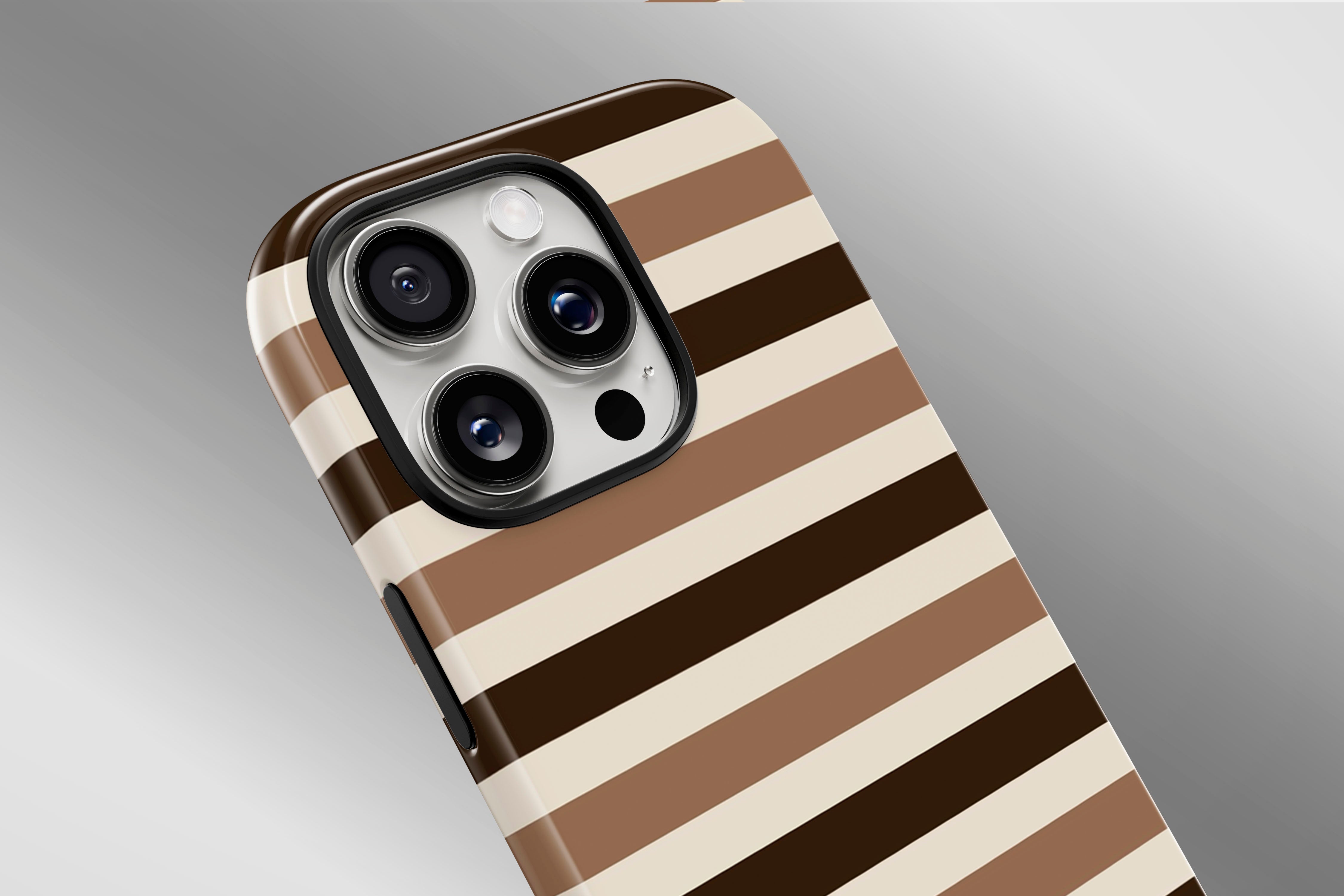 A close up image of a phone case featuring our Chocolate Ice Cream design