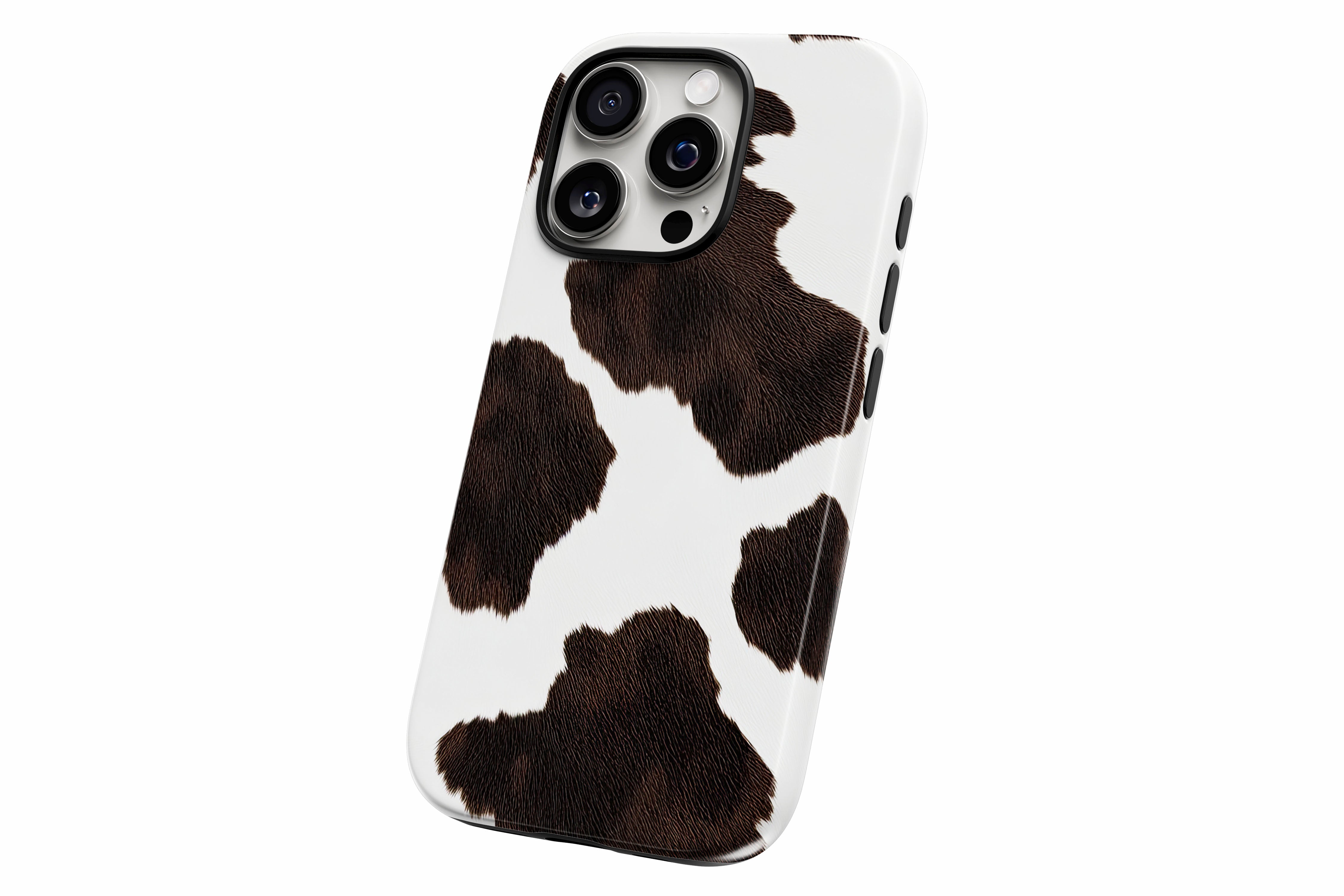 Another product image featuring our Cow Hide design showing the product from a slight side angle on a white background