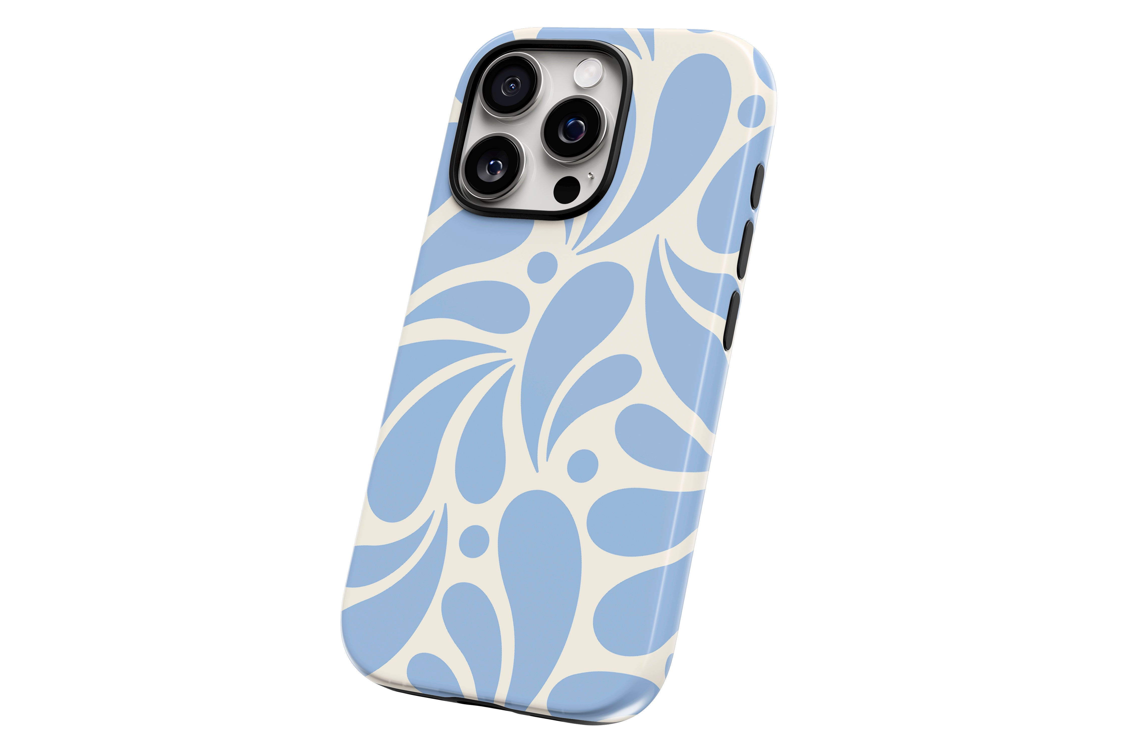 Another product image featuring our Droplets  design showing the product from a slight side angle on a white background