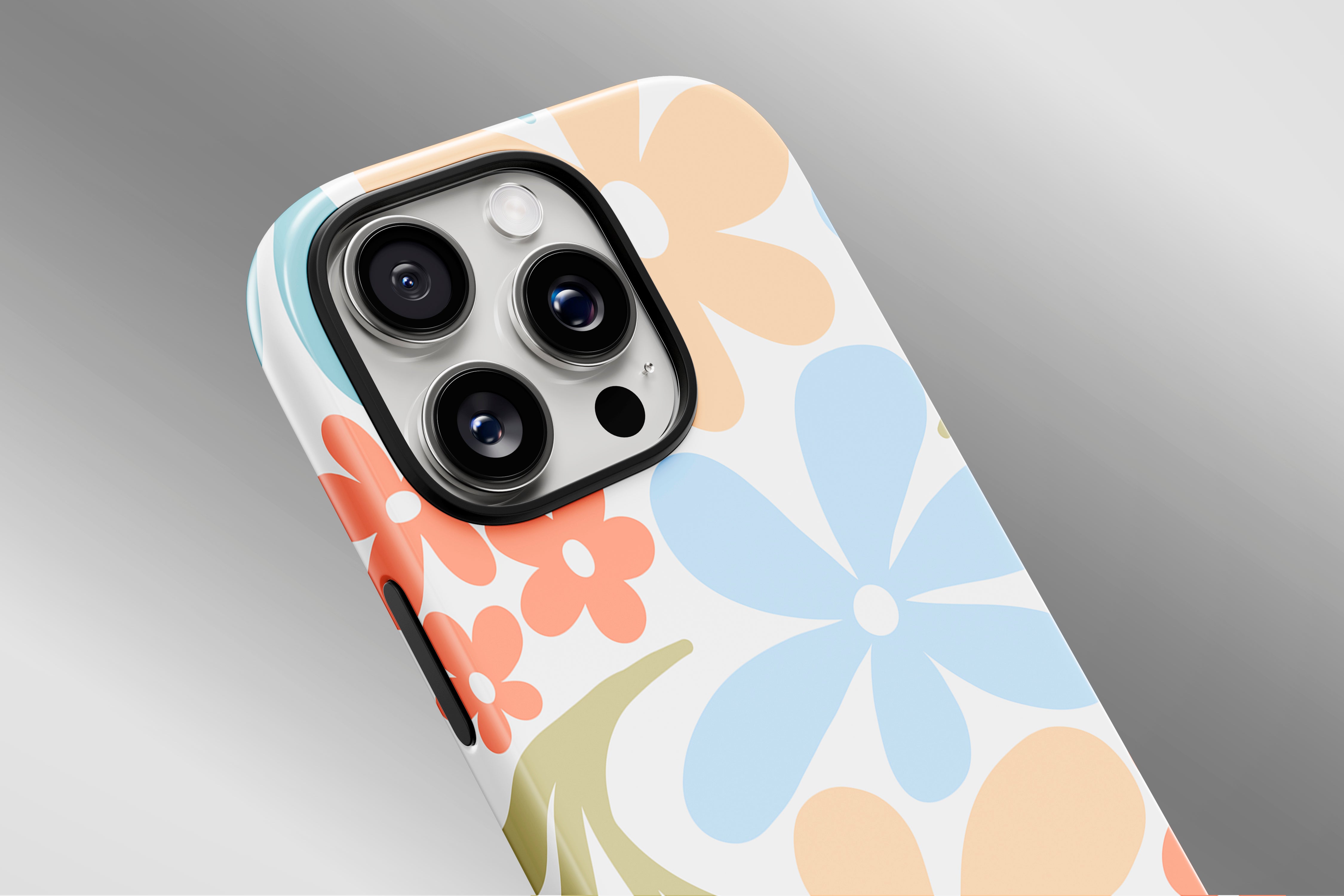 A close up image of a phone case featuring our Flower Power  design