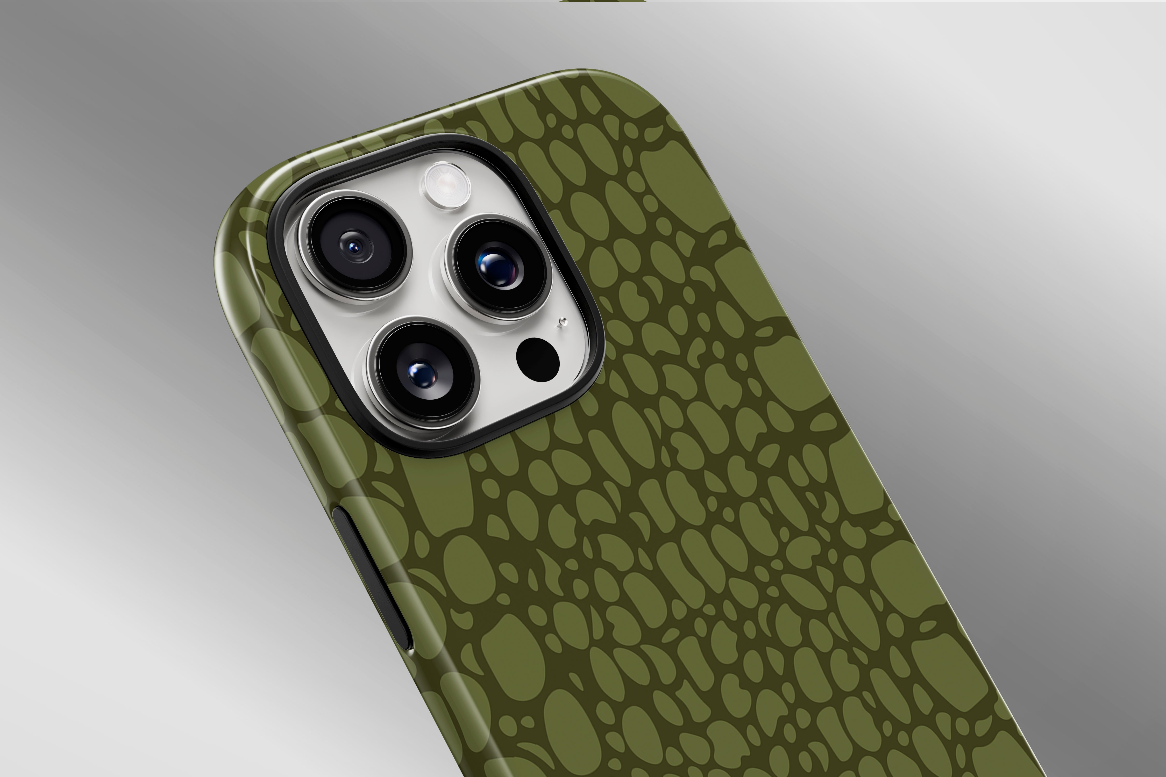 A close up image of a phone case featuring our Gator Aid design