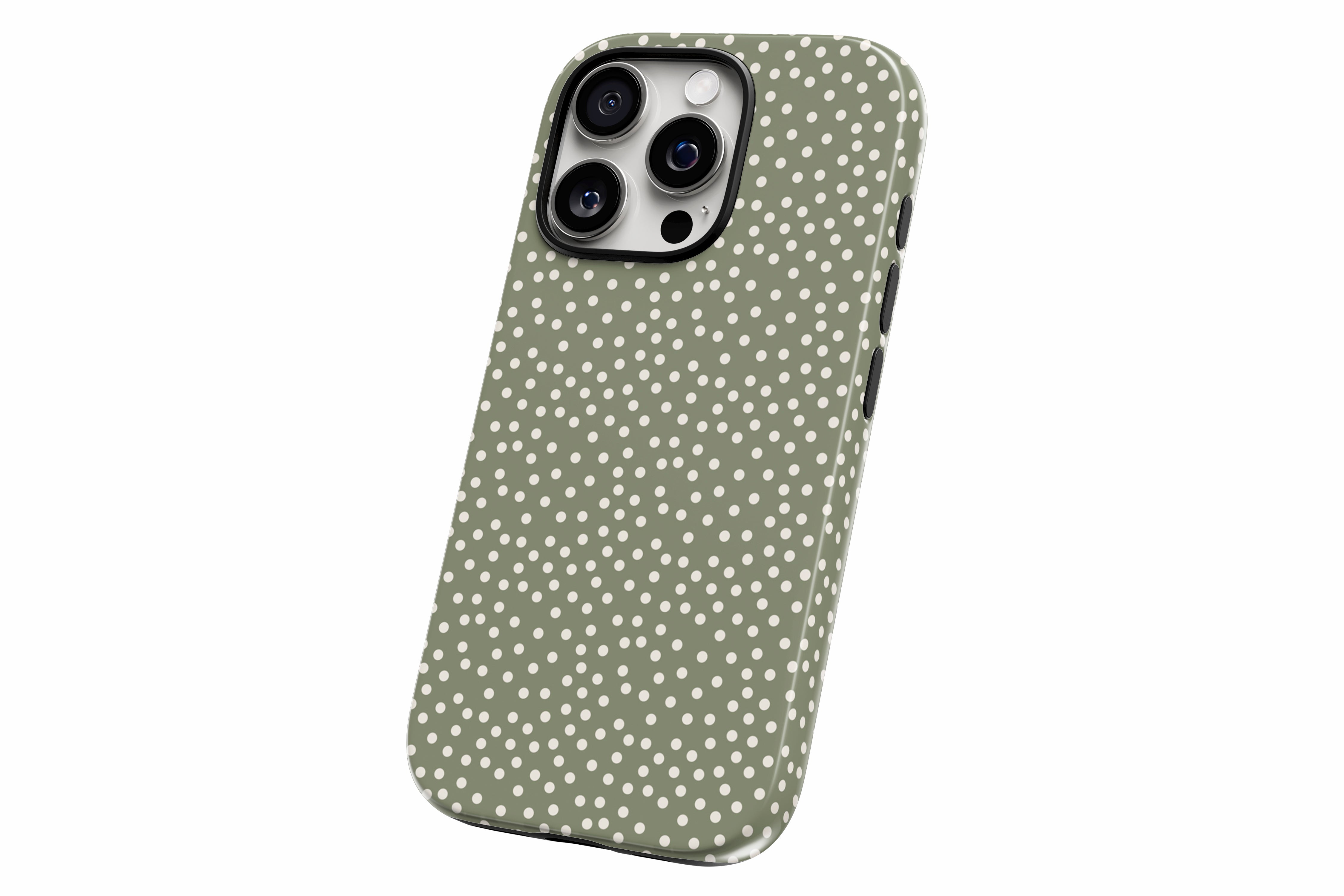 Another product image featuring our Green Dot design showing the product from a slight side angle on a white background