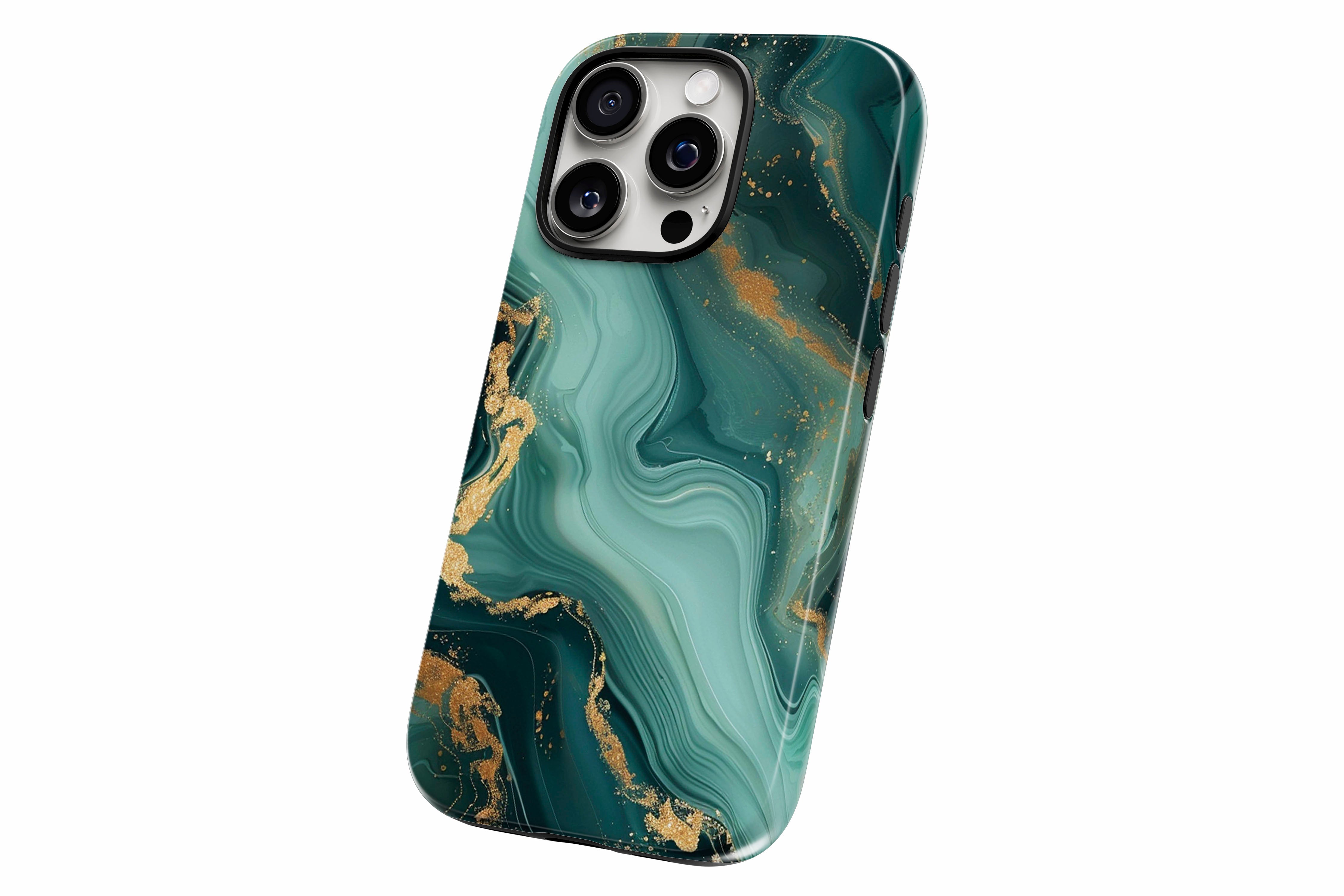 Another product image featuring our Green Marble design showing the product from a slight side angle on a white background