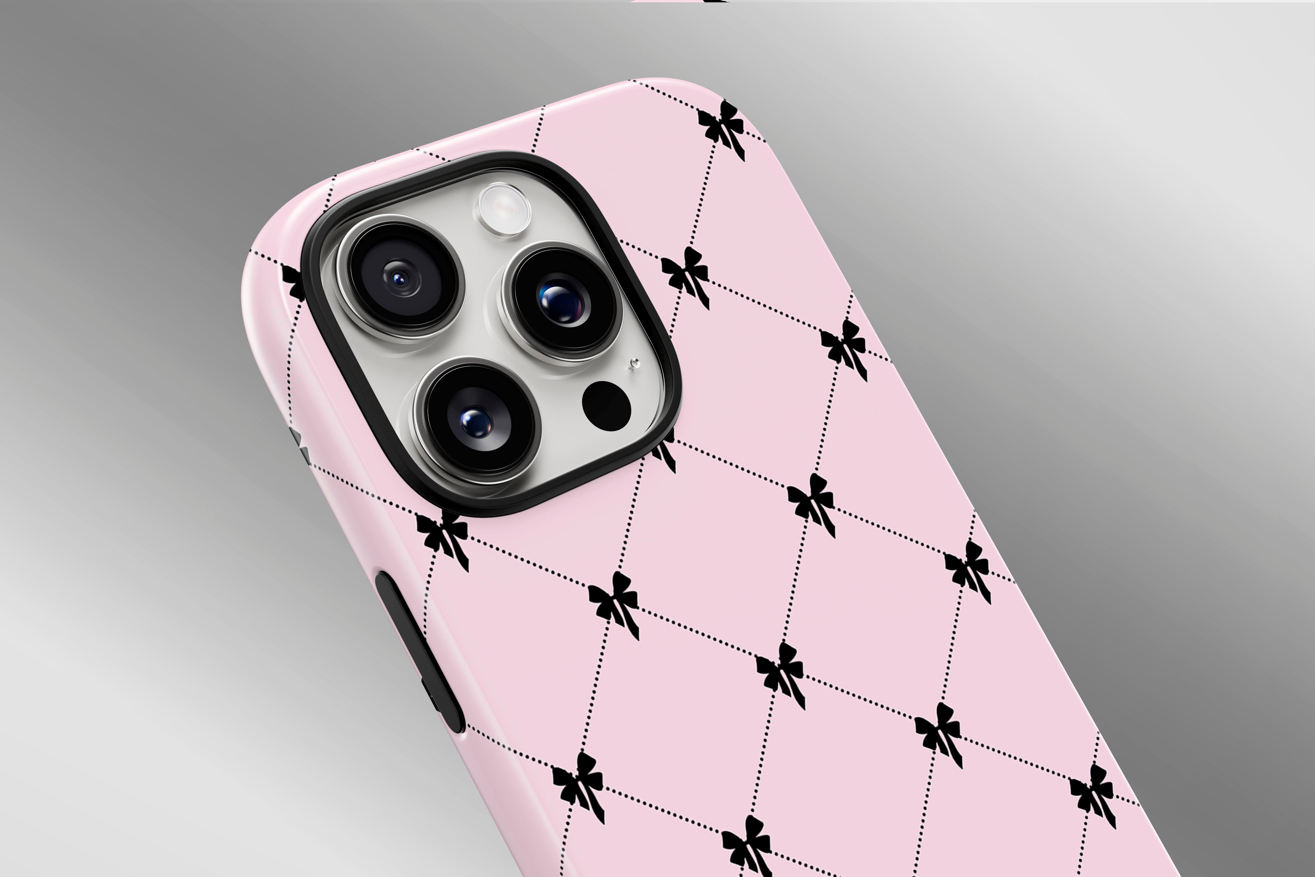 A close up image of a phone case featuring our Lovely design