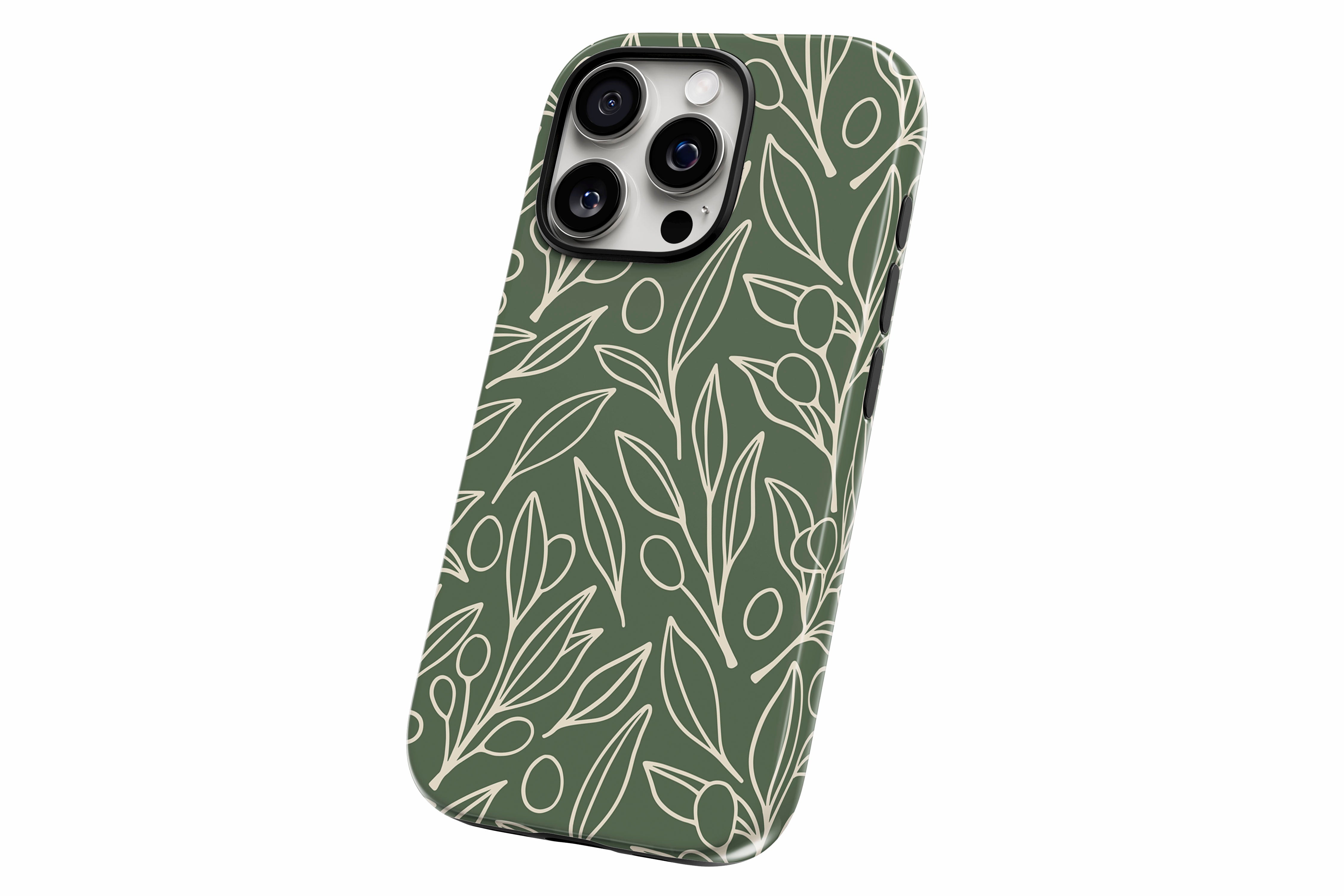 Another product image featuring our Olive Leaf design showing the product from a slight side angle on a white background