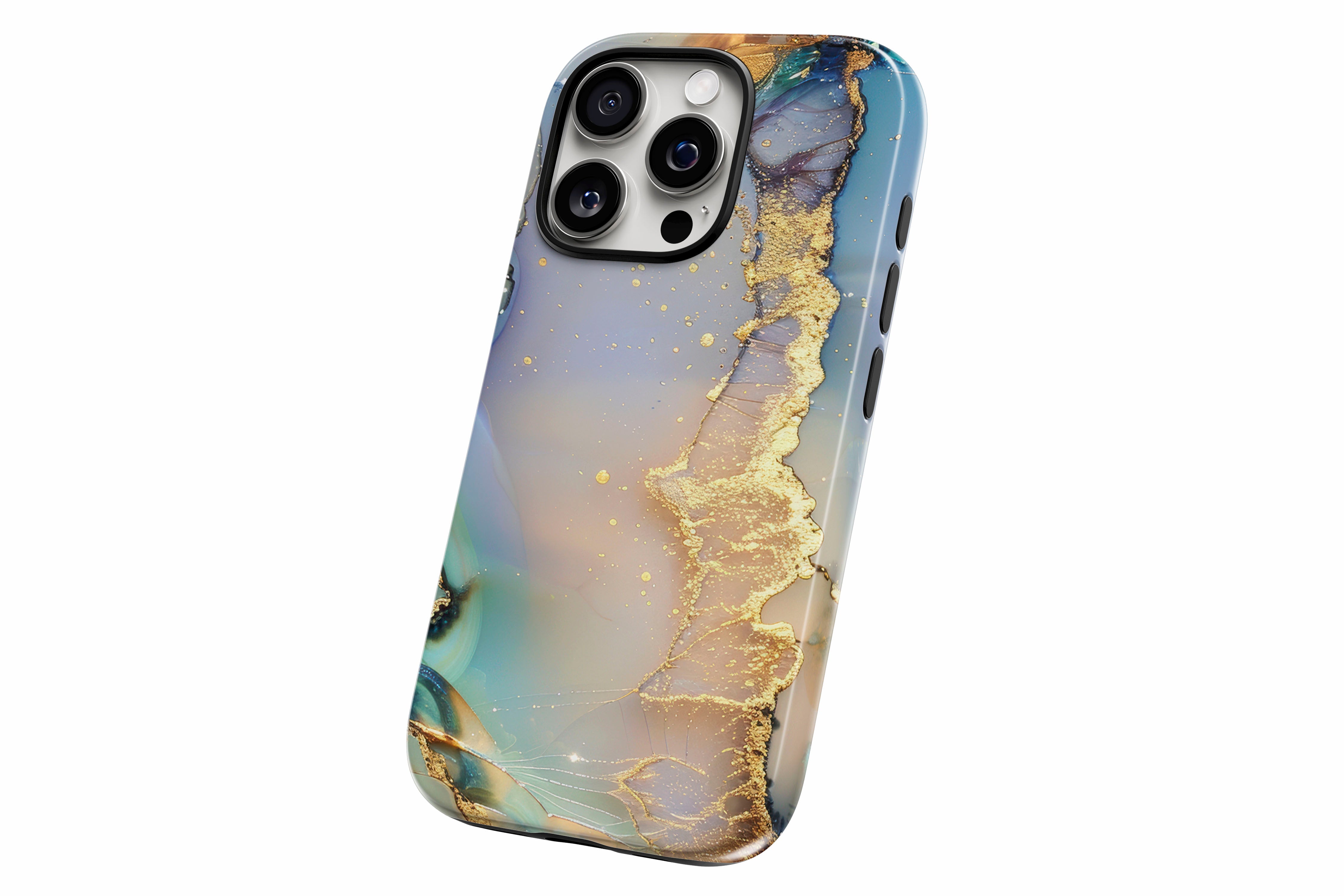 Another product image featuring our Opulent Marble design showing the product from a slight side angle on a white background