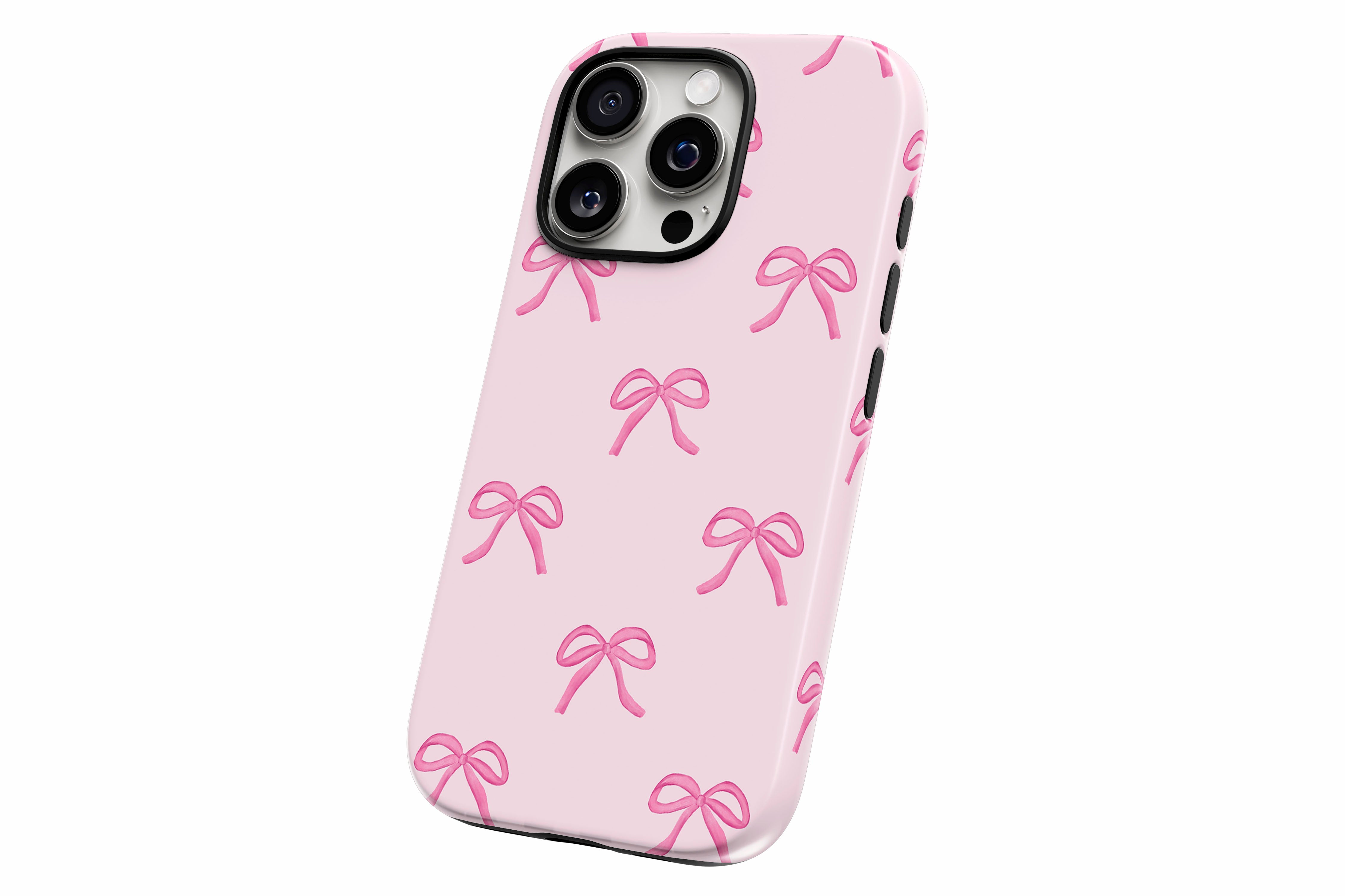 Another product image featuring our Pink Bows design showing the product from a slight side angle on a white background