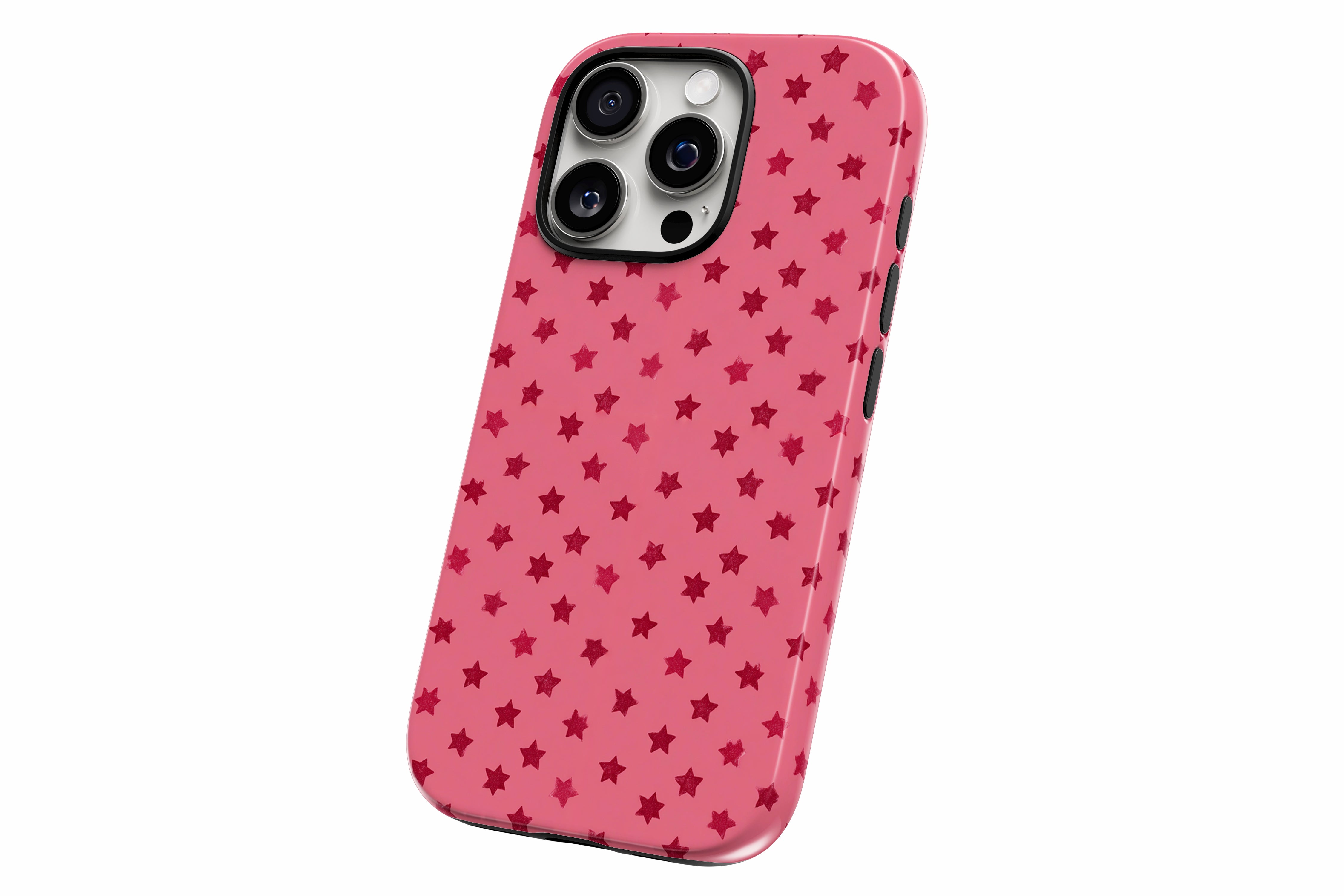 Another product image featuring our Rouge Stars  design showing the product from a slight side angle on a white background