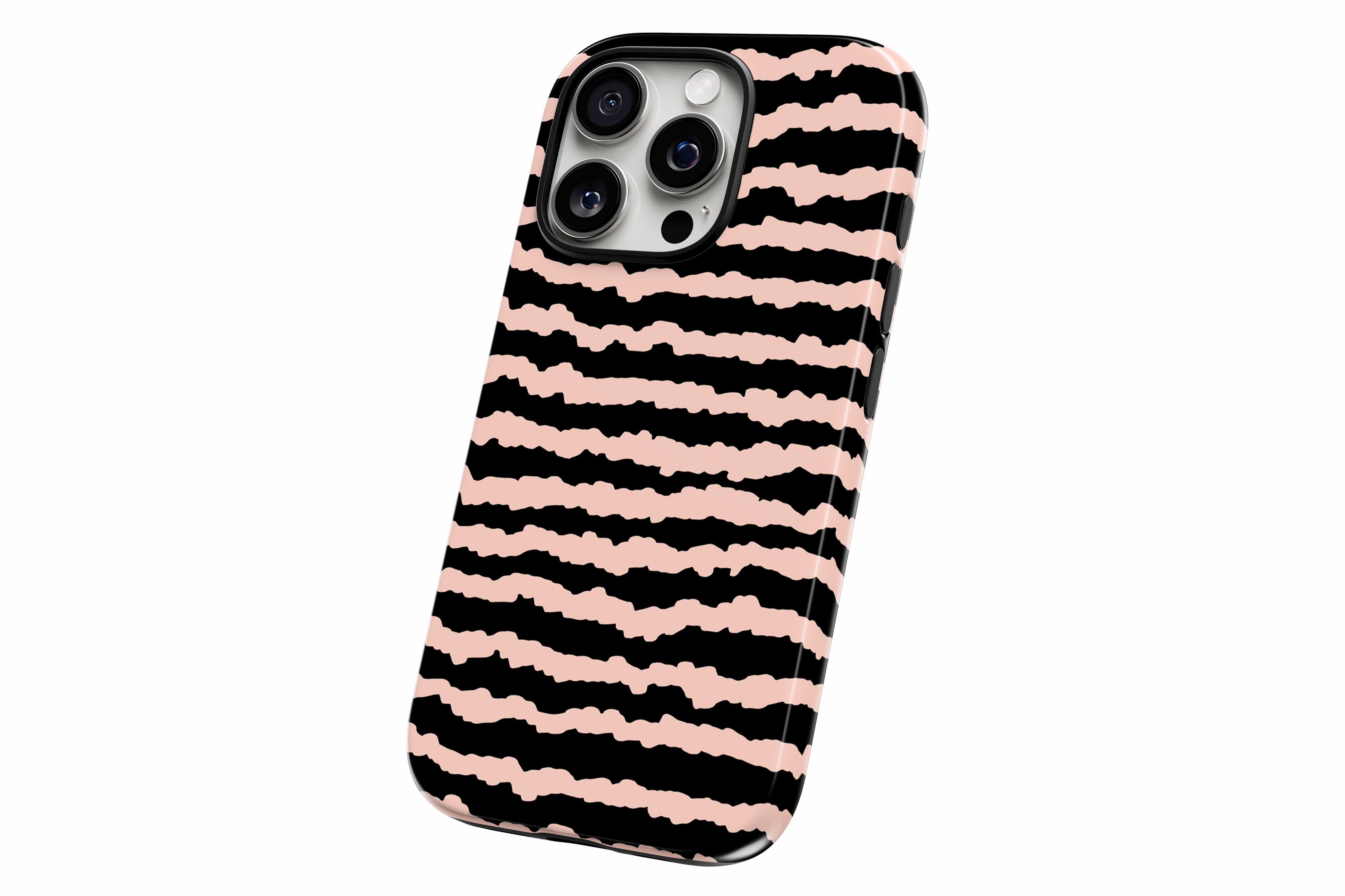 Another product image featuring our Sound Wave  design showing the product from a slight side angle on a white background