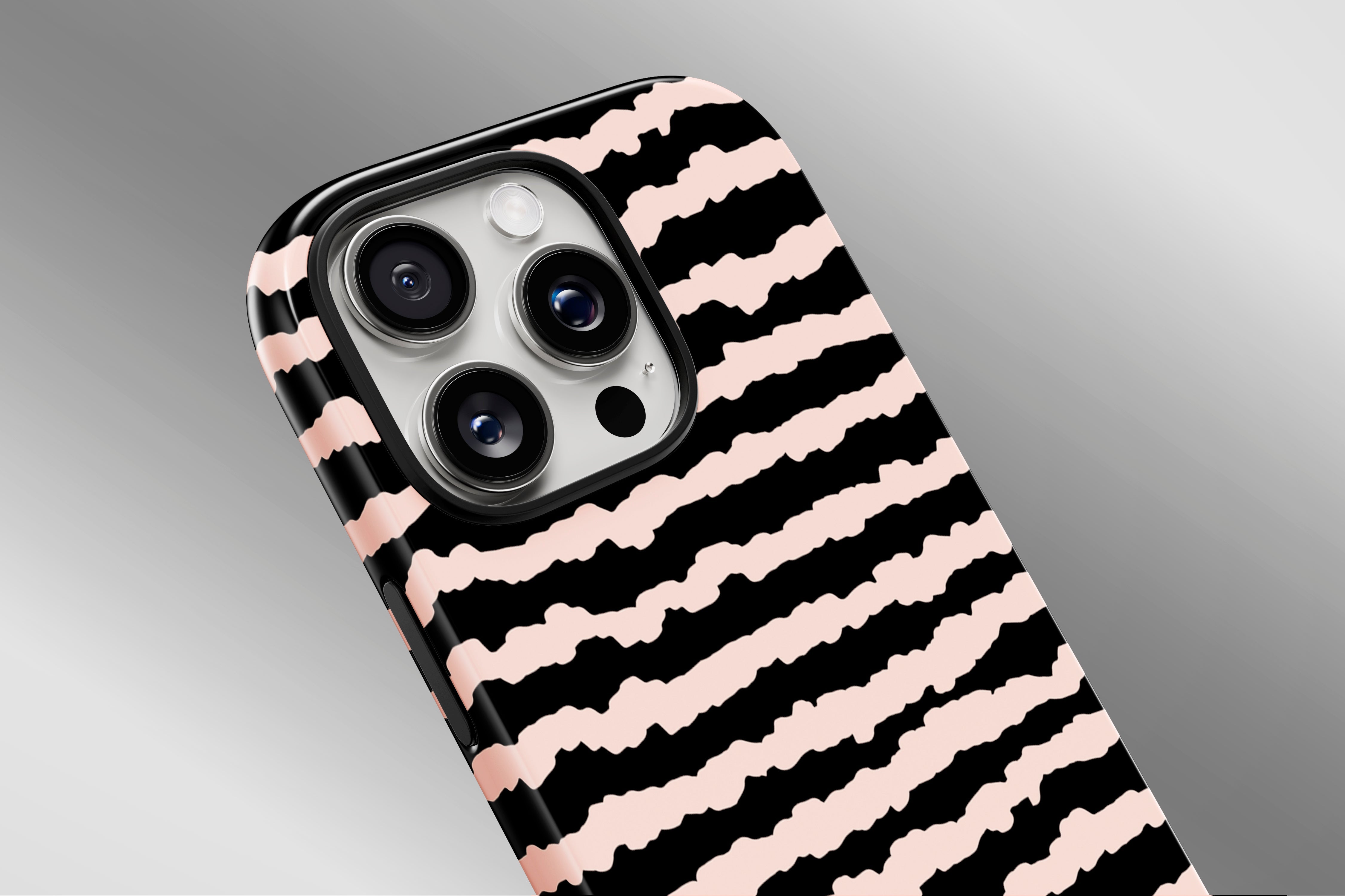 A close up image of a phone case featuring our Sound Wave  design