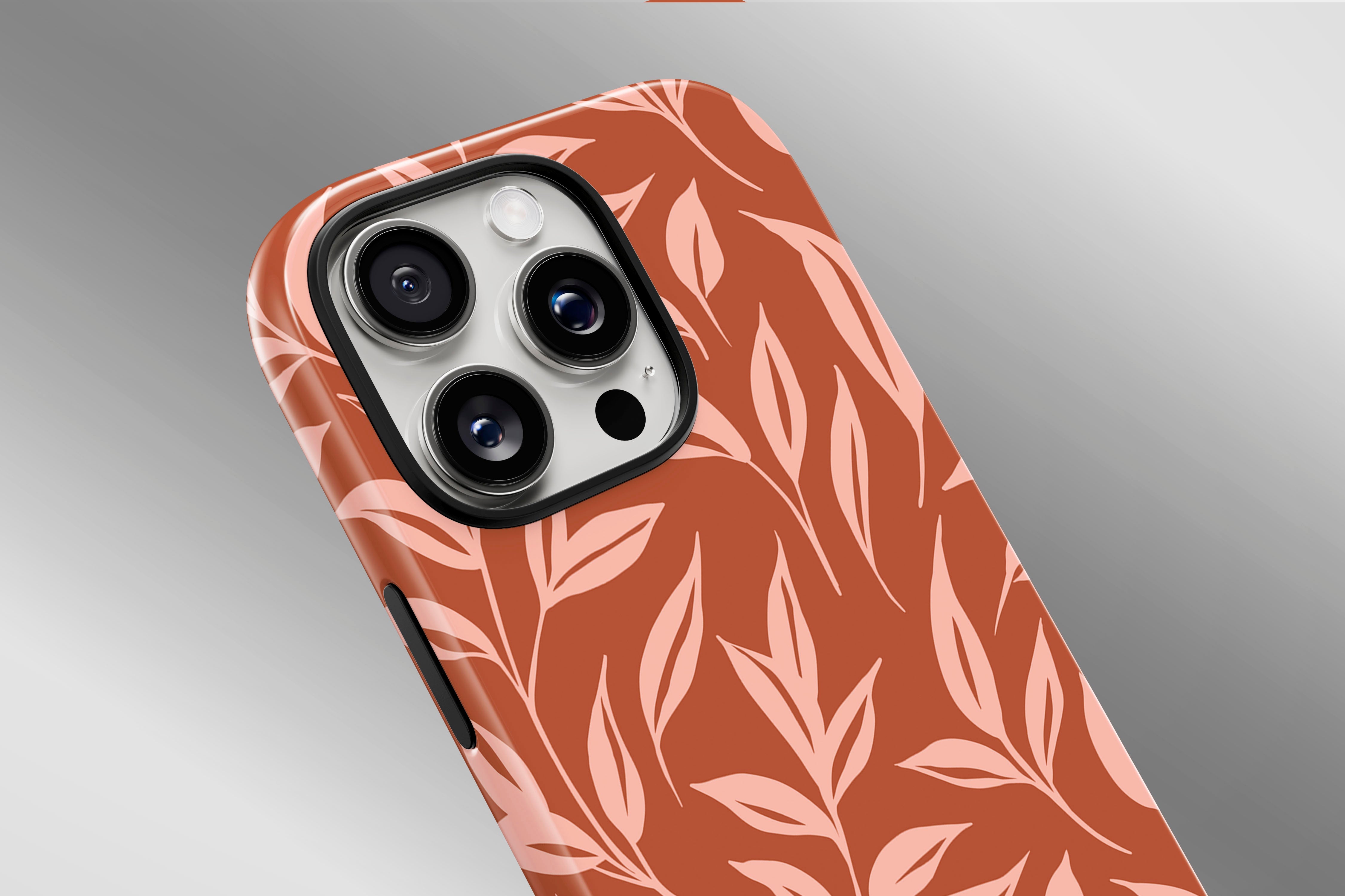 A close up image of a phone case featuring our Toffee design